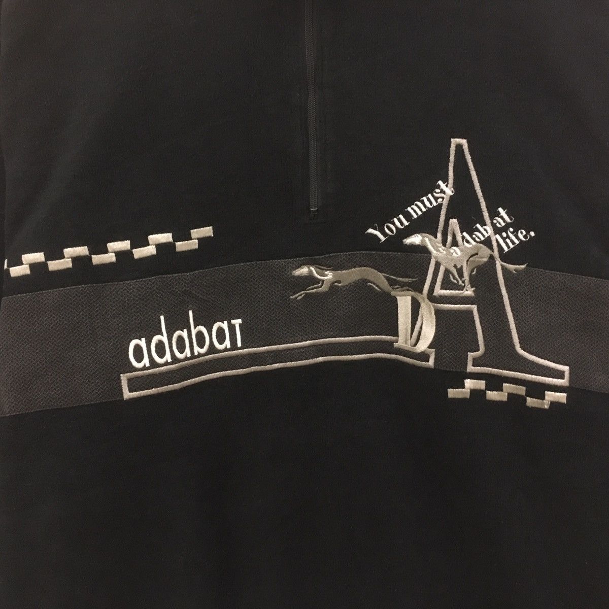 Japanese Brand Vintage Adabat Halfzip Sweatshirt Embroidered Biglogo Size US M / EU 48-50 / 2 - 3 Thumbnail