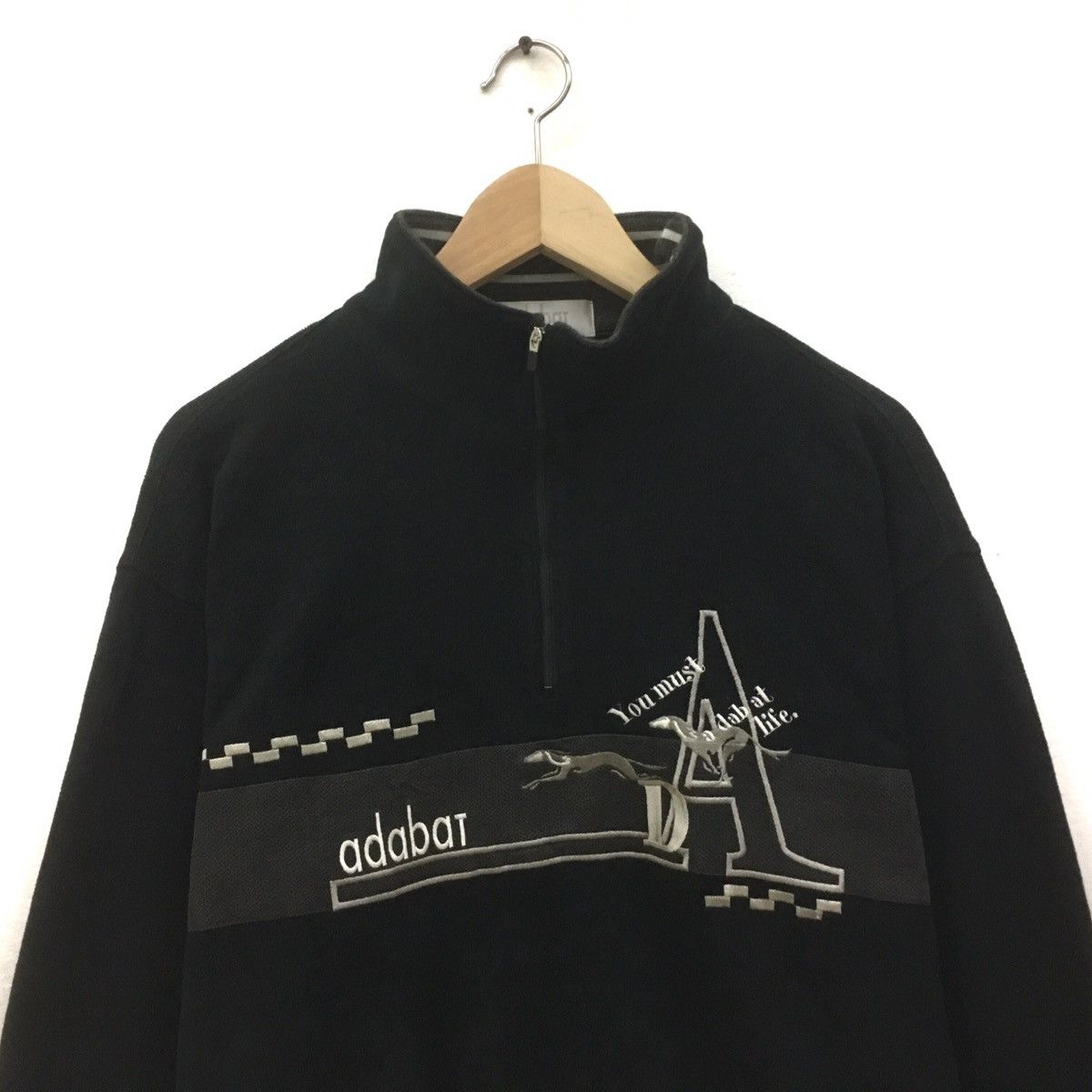 Japanese Brand Vintage Adabat Halfzip Sweatshirt Embroidered Biglogo Size US M / EU 48-50 / 2 - 2 Thumbnail