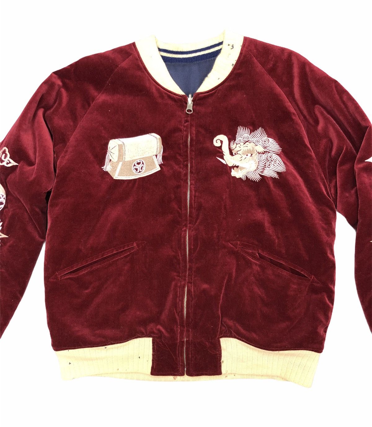 Pherrow's Pherrows Velvet Dragon Shishi Ryu Torii Embroidered Sukajan Size US S / EU 44-46 / 1 - 3 Thumbnail