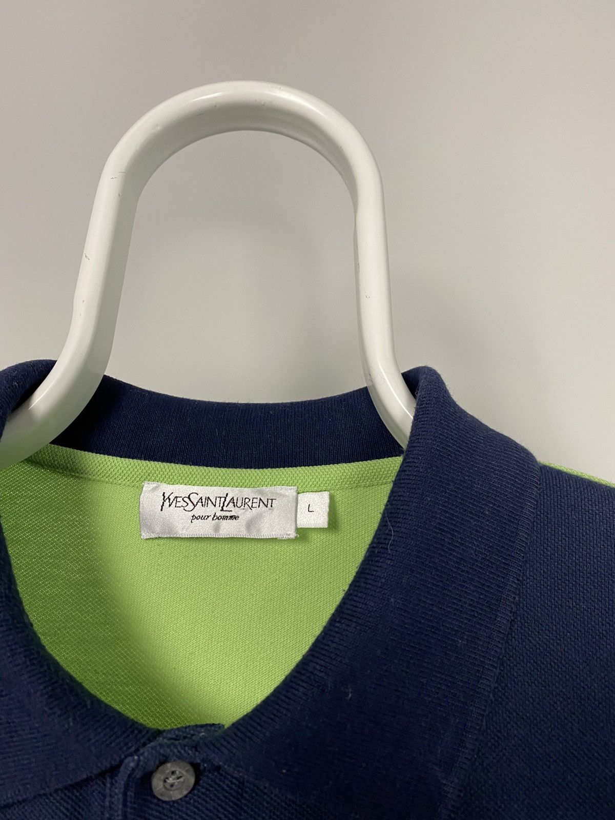 Vintage 90s Yves Saint Laurent vintage spell out polo T-shirt YSL Size US L / EU 52-54 / 3 - 3 Thumbnail