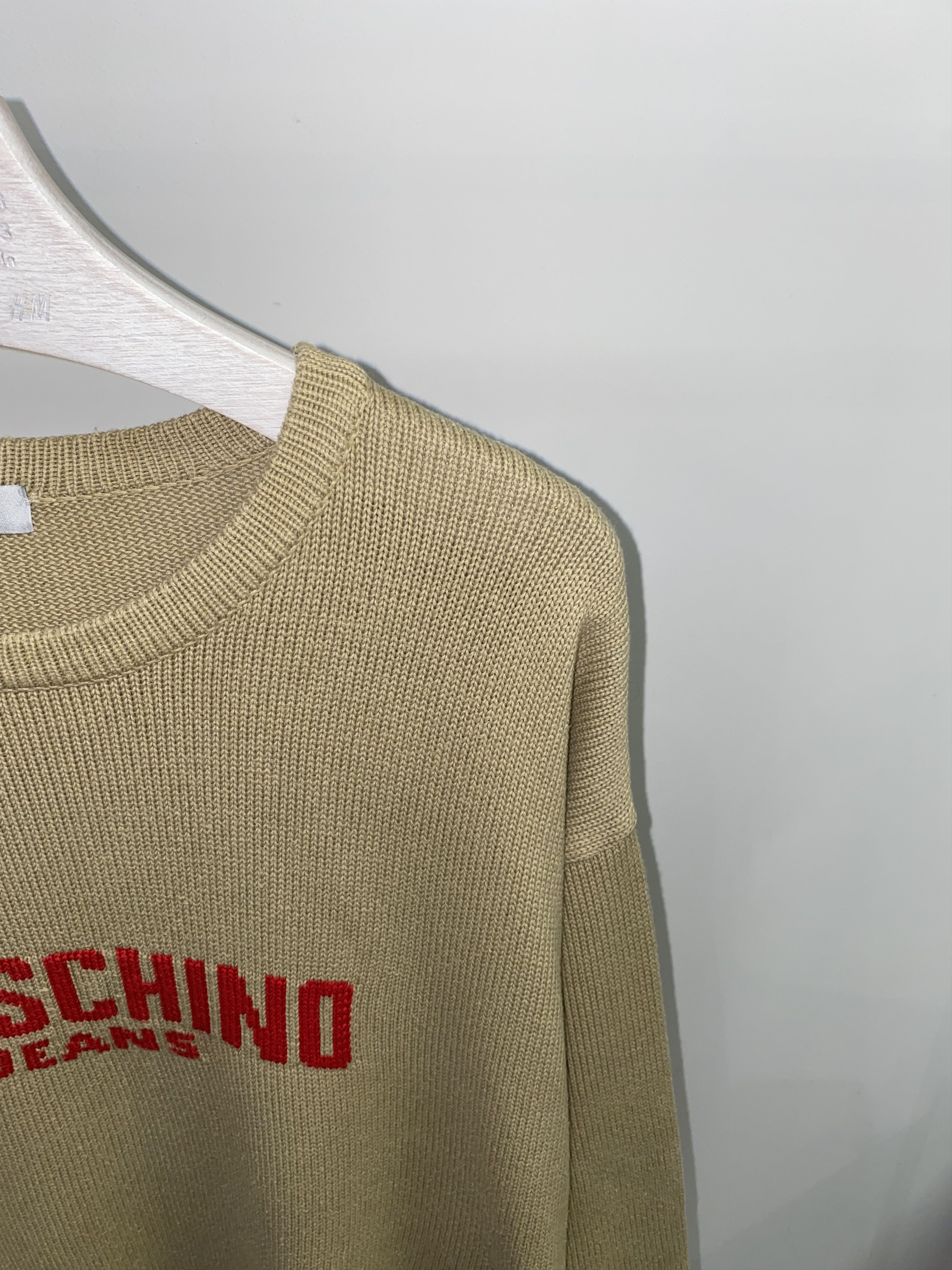 Moschino Moschino Bog Logo Beige Knitwear Beige Sweater Size US XL / EU 56 / 4 - 2 Thumbnail