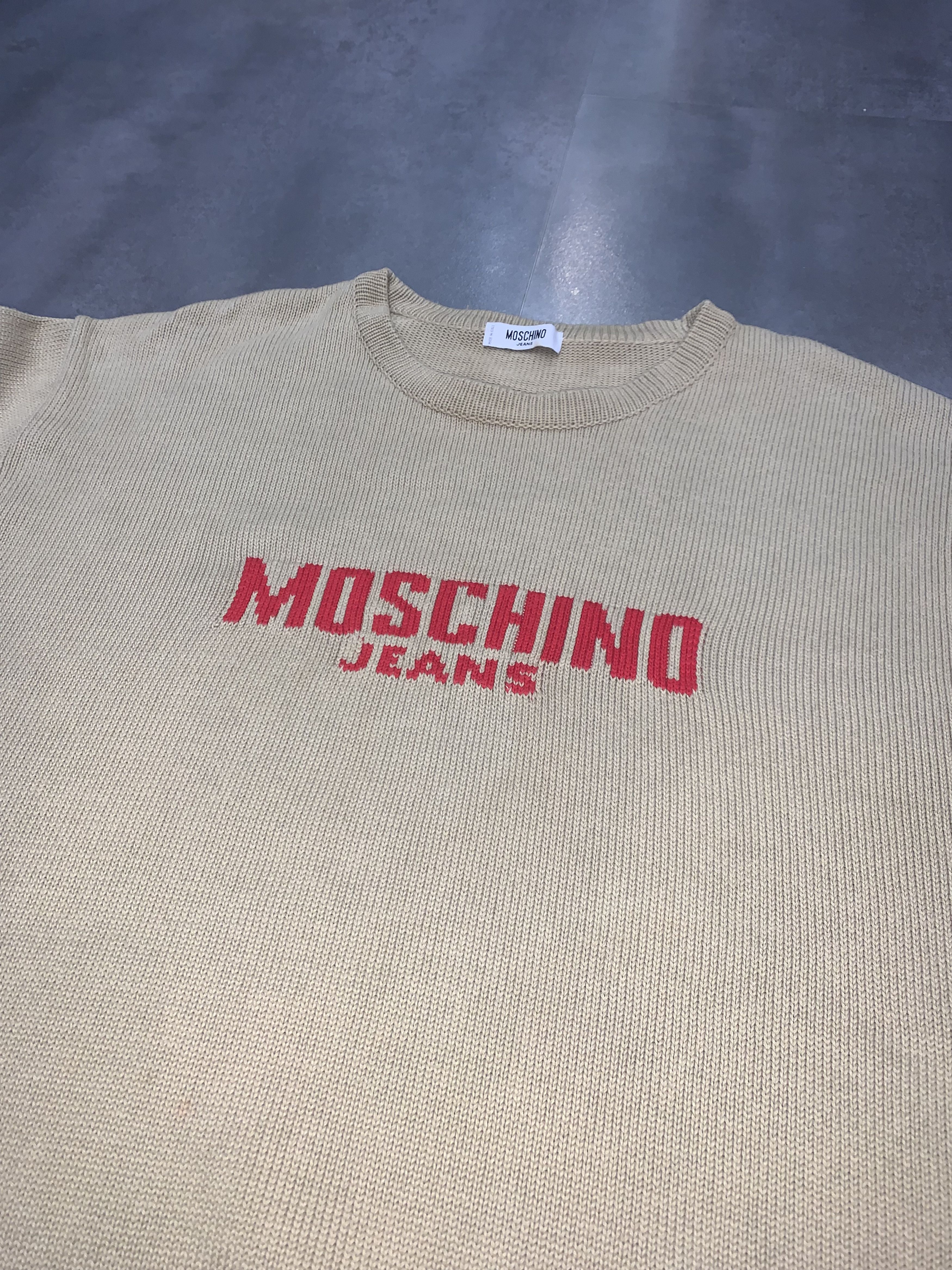 Moschino Moschino Bog Logo Beige Knitwear Beige Sweater Size US XL / EU 56 / 4 - 9 Thumbnail