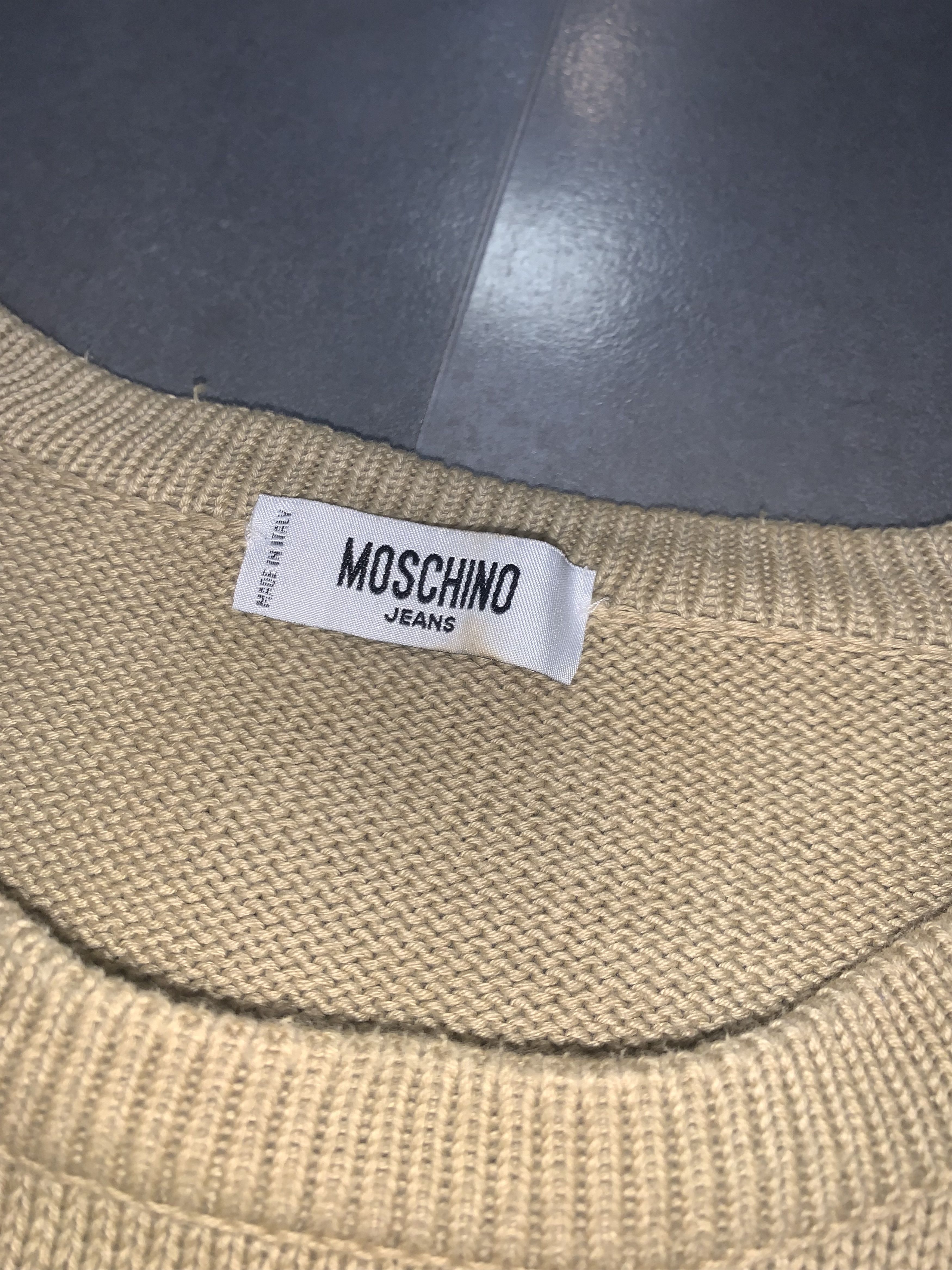 Moschino Moschino Bog Logo Beige Knitwear Beige Sweater Size US XL / EU 56 / 4 - 10 Thumbnail