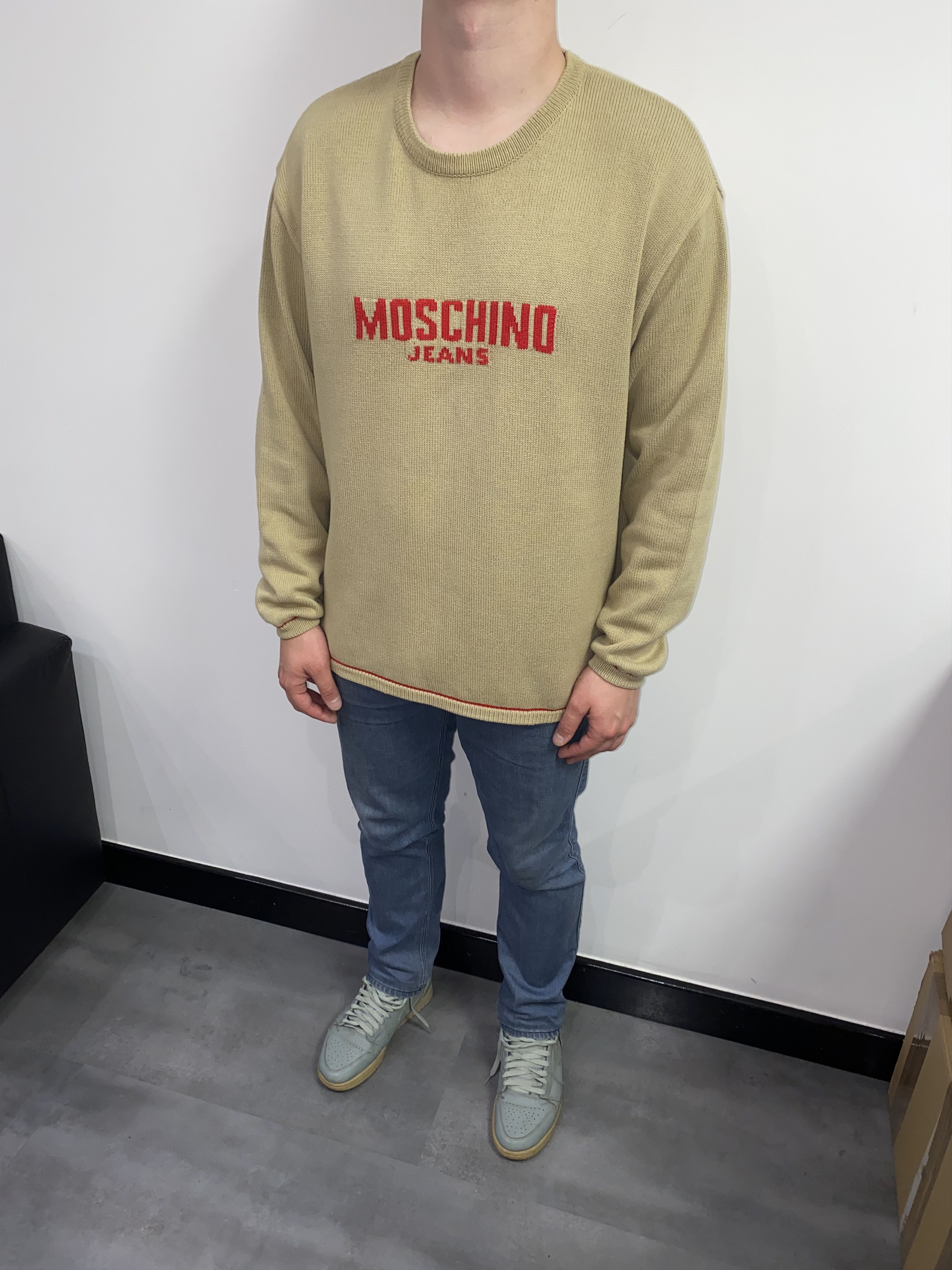 Moschino Moschino Bog Logo Beige Knitwear Beige Sweater Size US XL / EU 56 / 4 - 7 Thumbnail