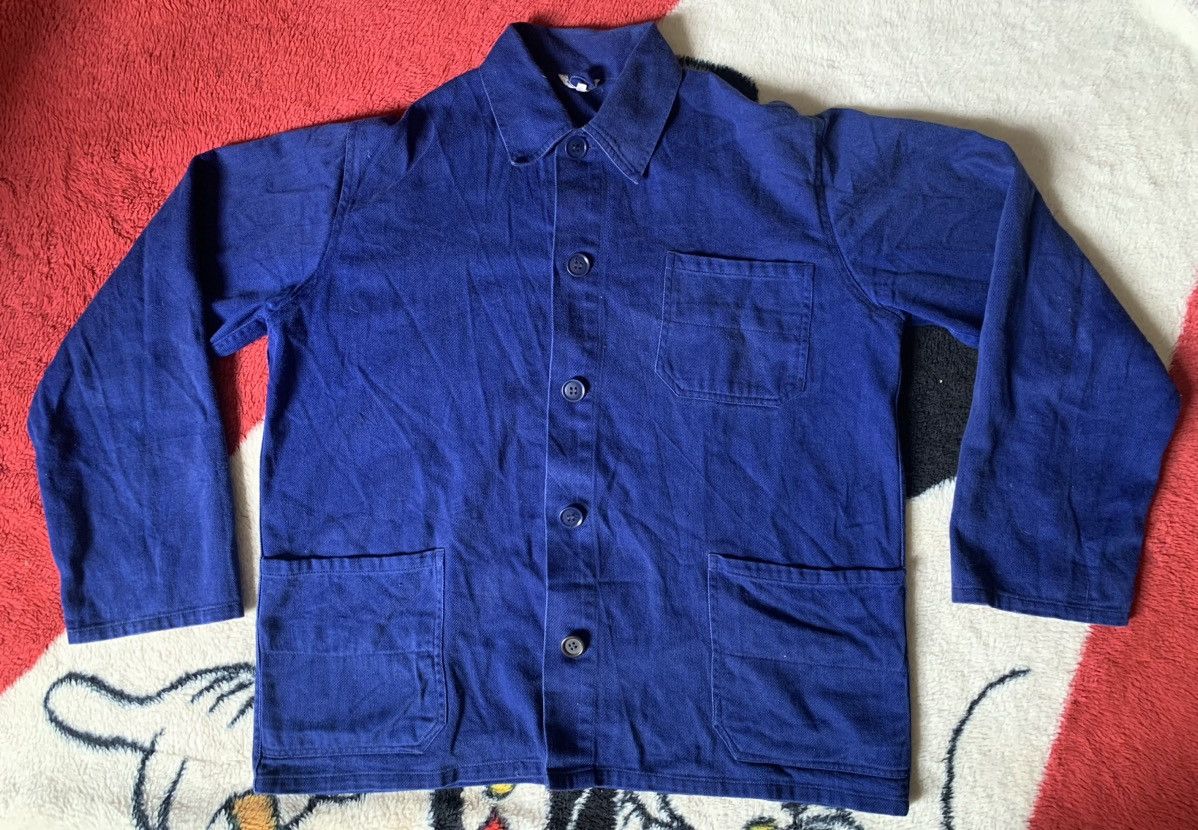 Vintage 80s FRENCH WORKER JACKET RARE Size US L / EU 52-54 / 3 - 3 Thumbnail