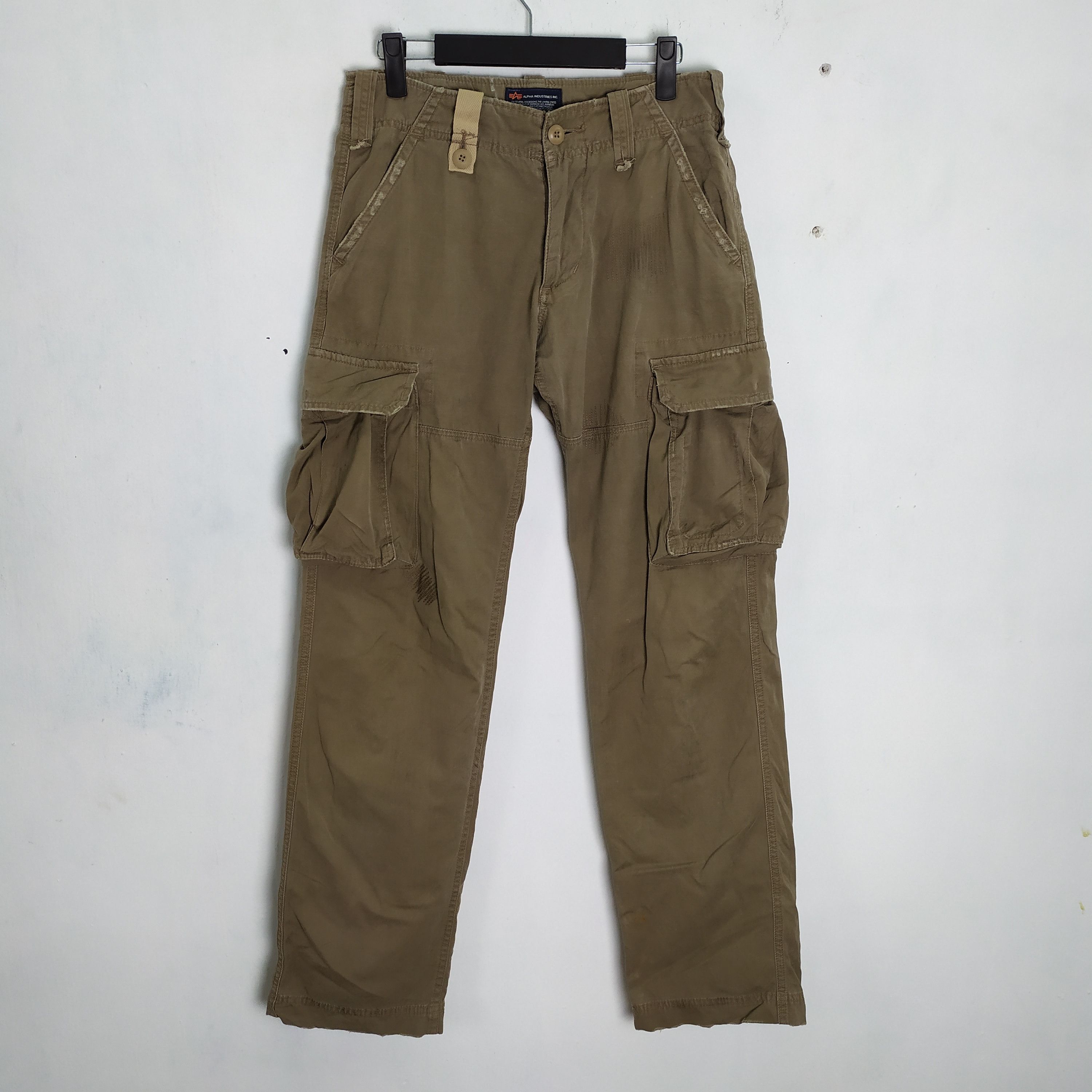 image of Japanese Vintage Cargo Pants Multipocket Tactical in Brown, Men's (Size 29)