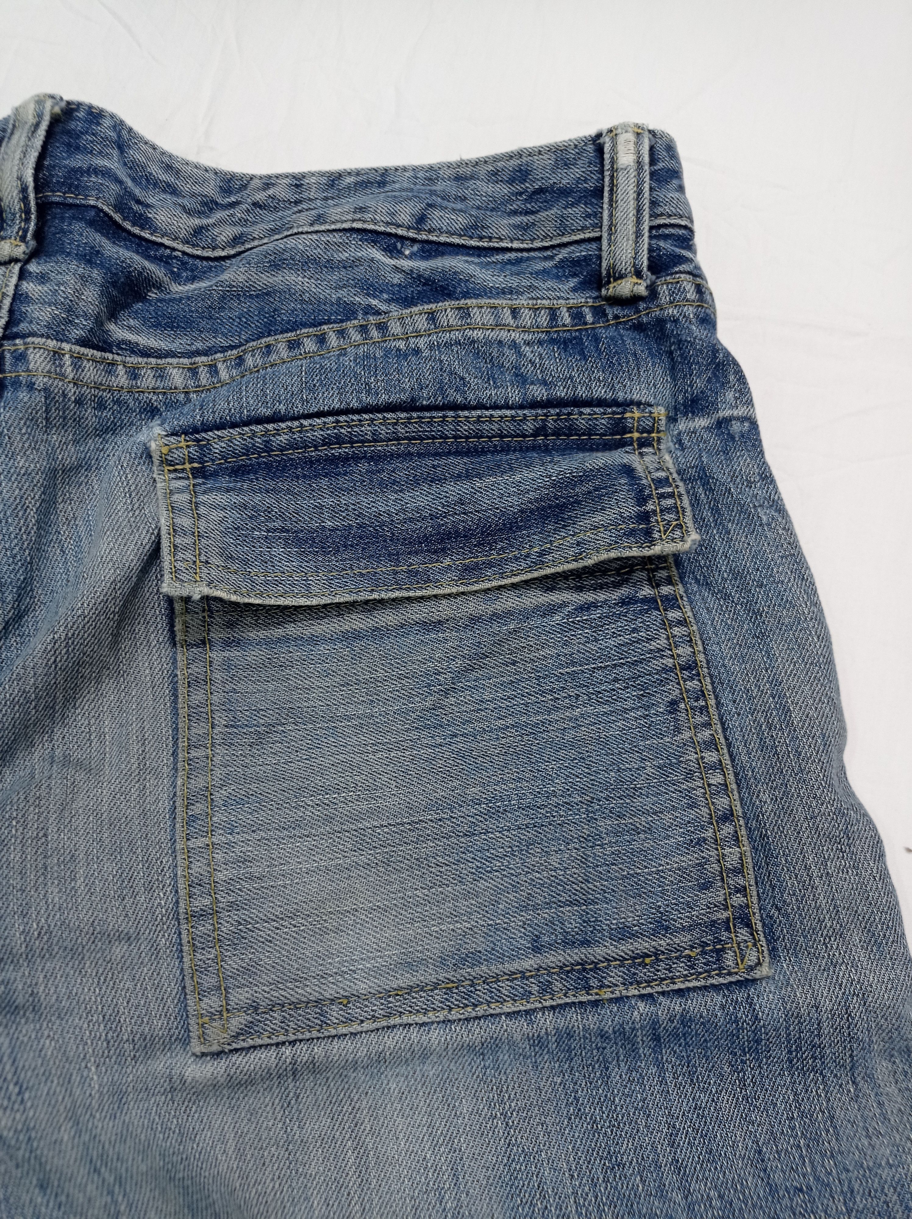 Japanese Brand Medio Quadro Flare Distressed Denim Bush Pants Size US 31 - 15 Thumbnail