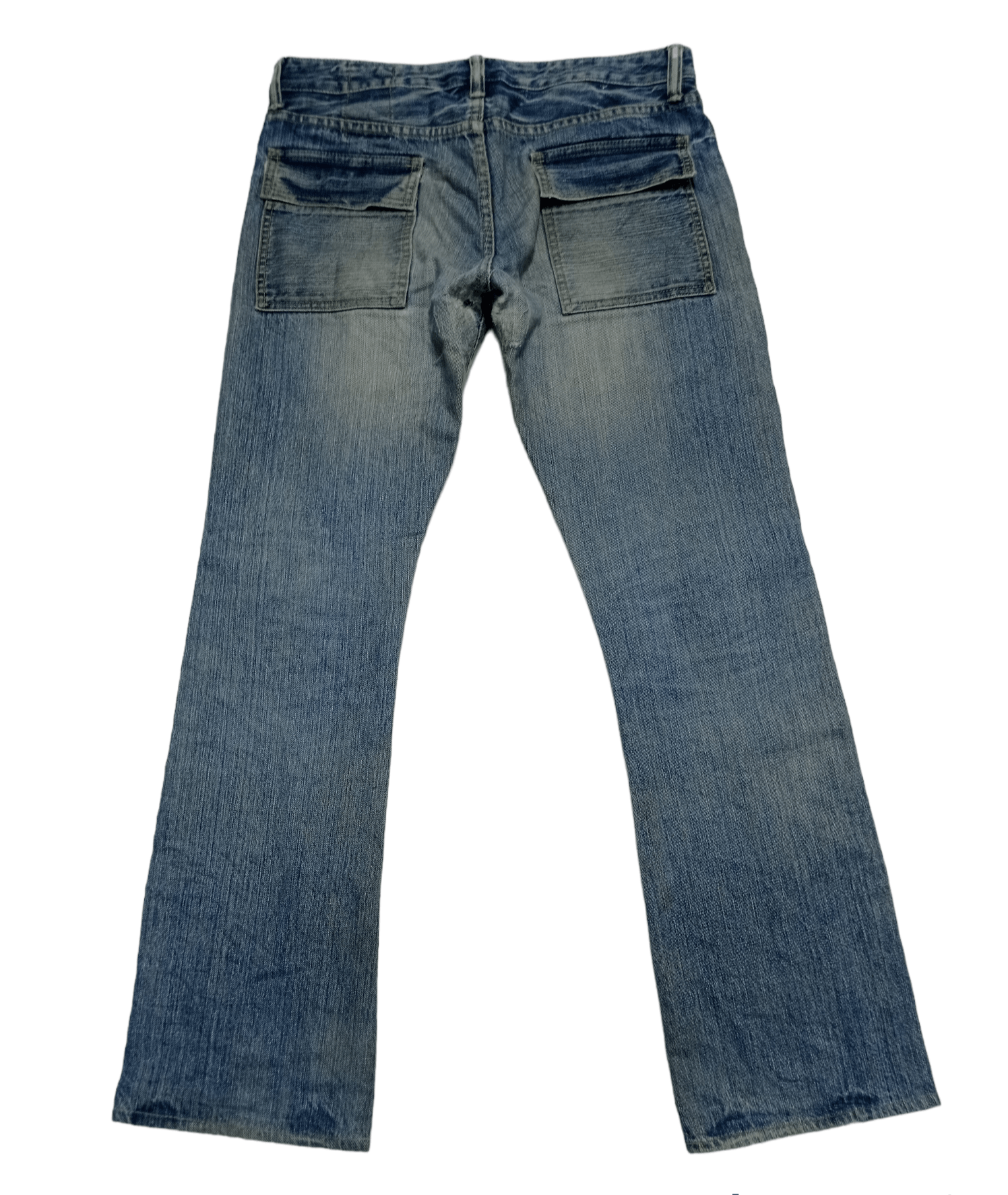 Japanese Brand Medio Quadro Flare Distressed Denim Bush Pants Size US 31 - 2 Thumbnail