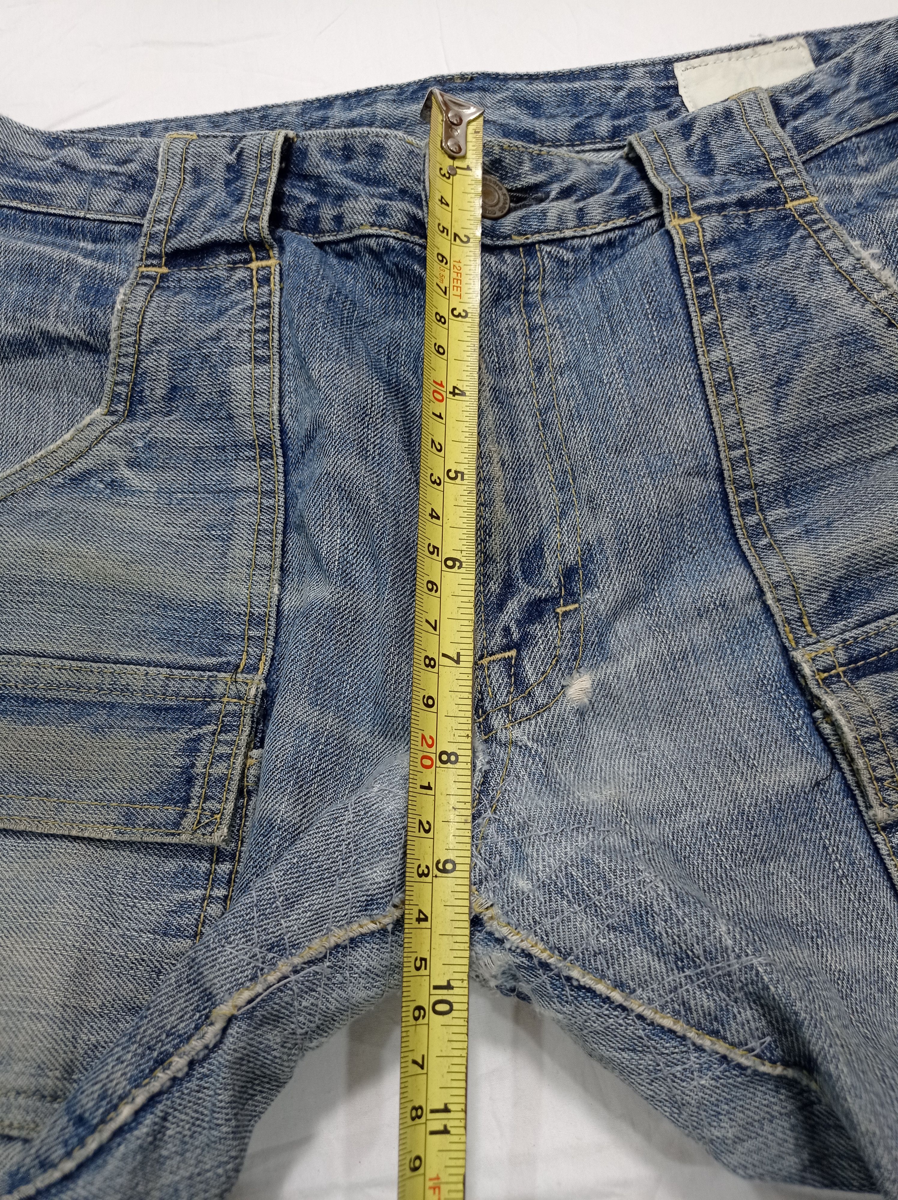 Japanese Brand Medio Quadro Flare Distressed Denim Bush Pants Size US 31 - 25 Thumbnail