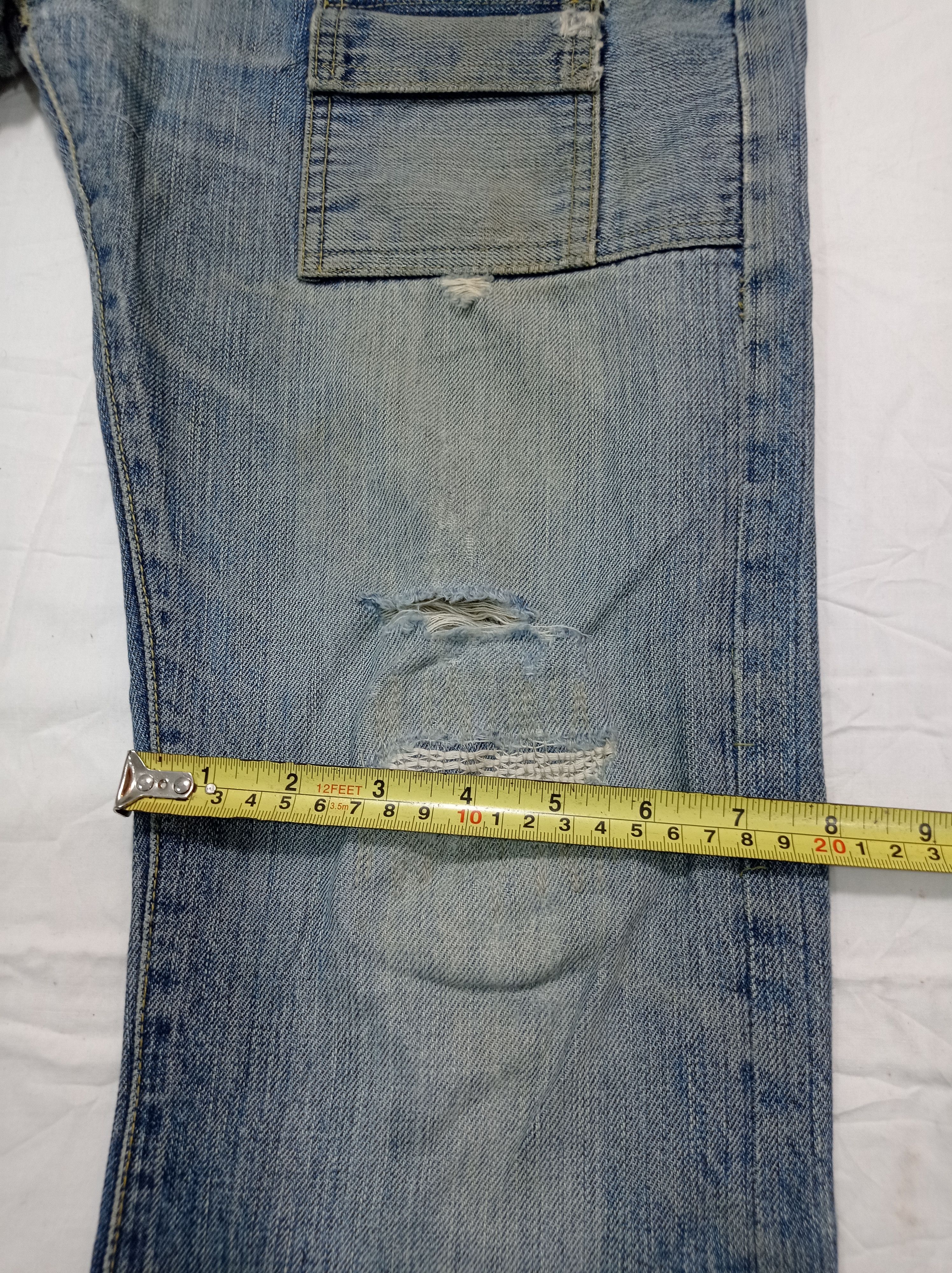 Japanese Brand Medio Quadro Flare Distressed Denim Bush Pants Size US 31 - 23 Thumbnail