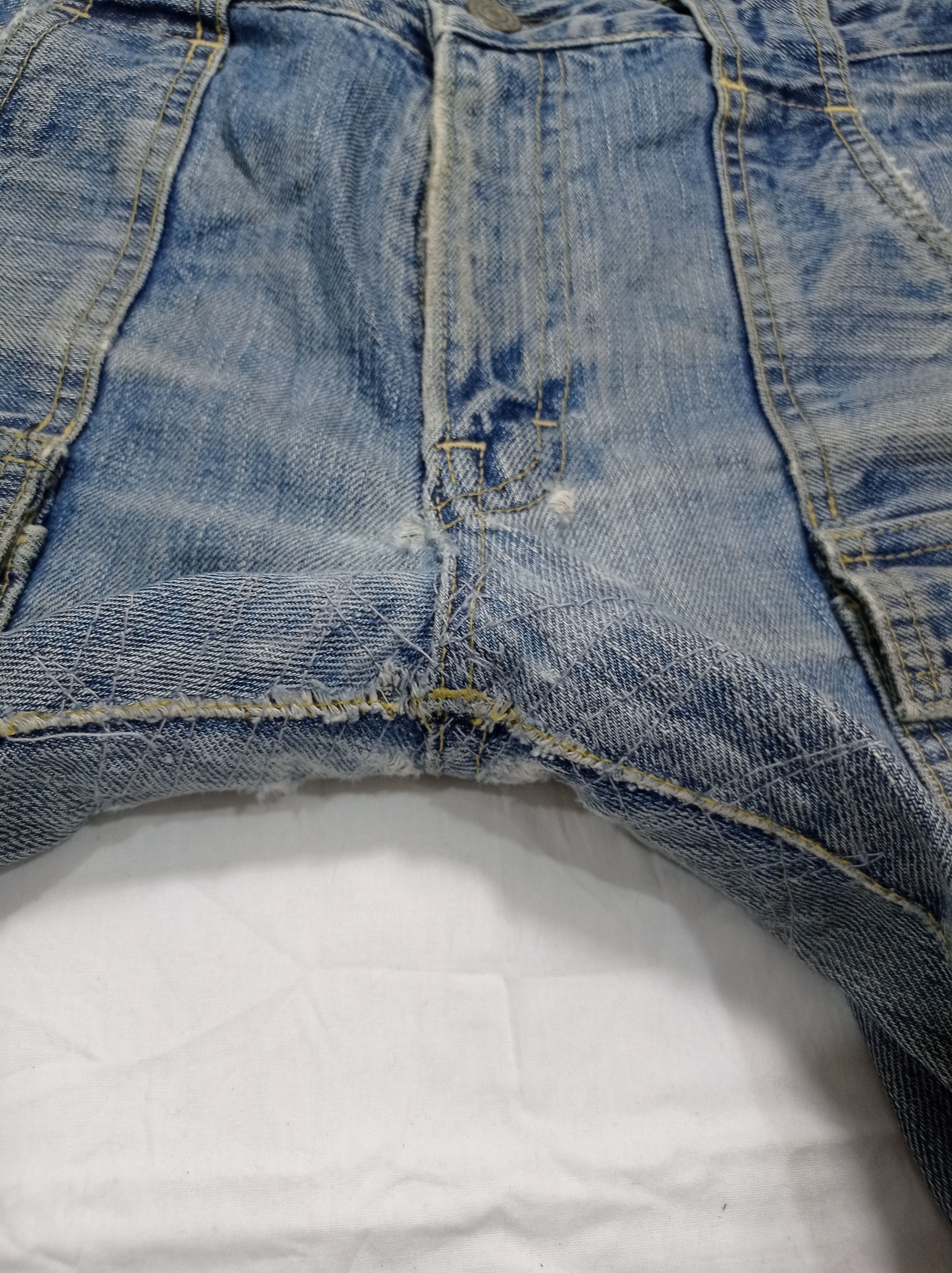 Japanese Brand Medio Quadro Flare Distressed Denim Bush Pants Size US 31 - 8 Thumbnail