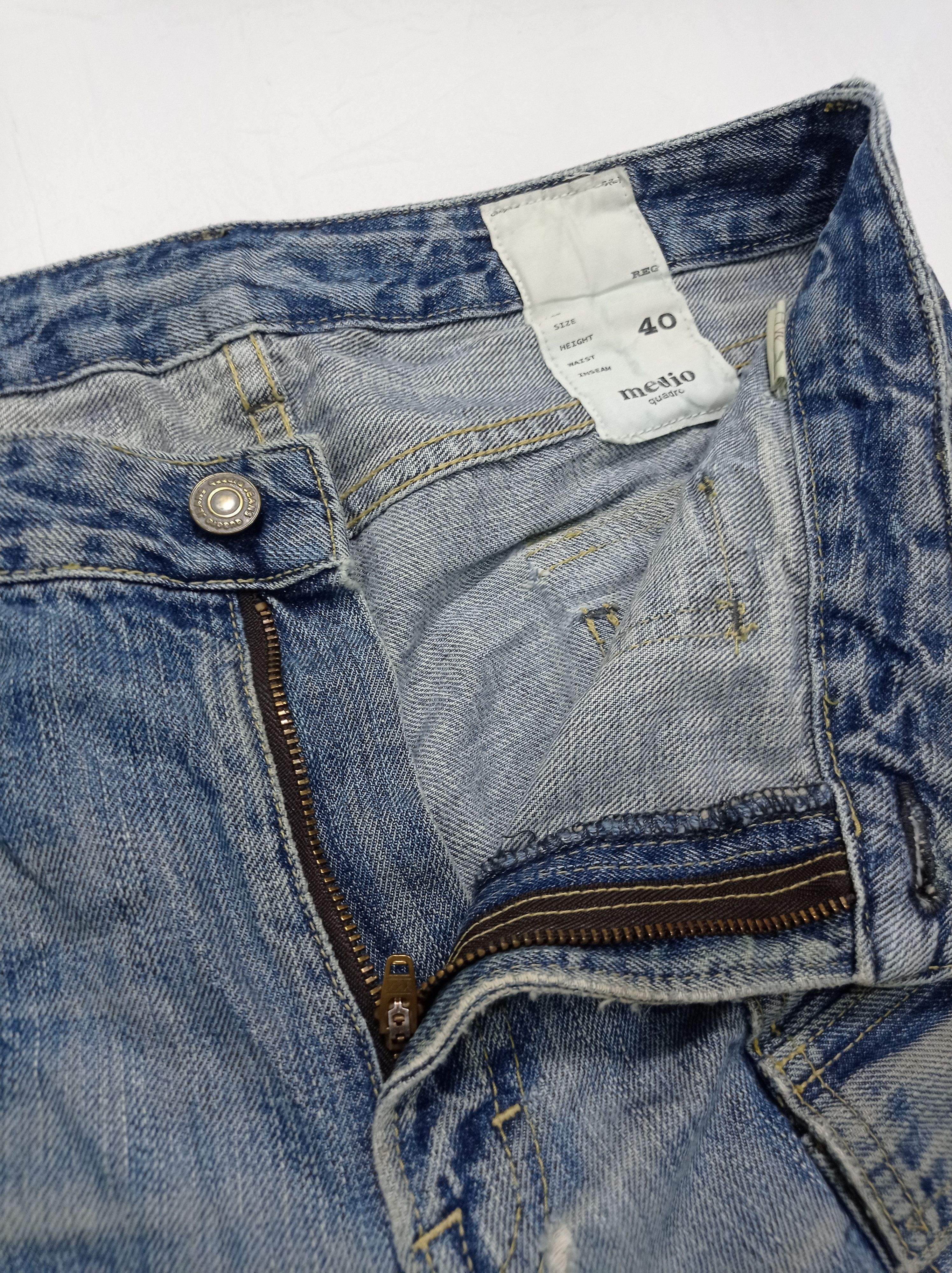 Japanese Brand Medio Quadro Flare Distressed Denim Bush Pants Size US 31 - 5 Thumbnail