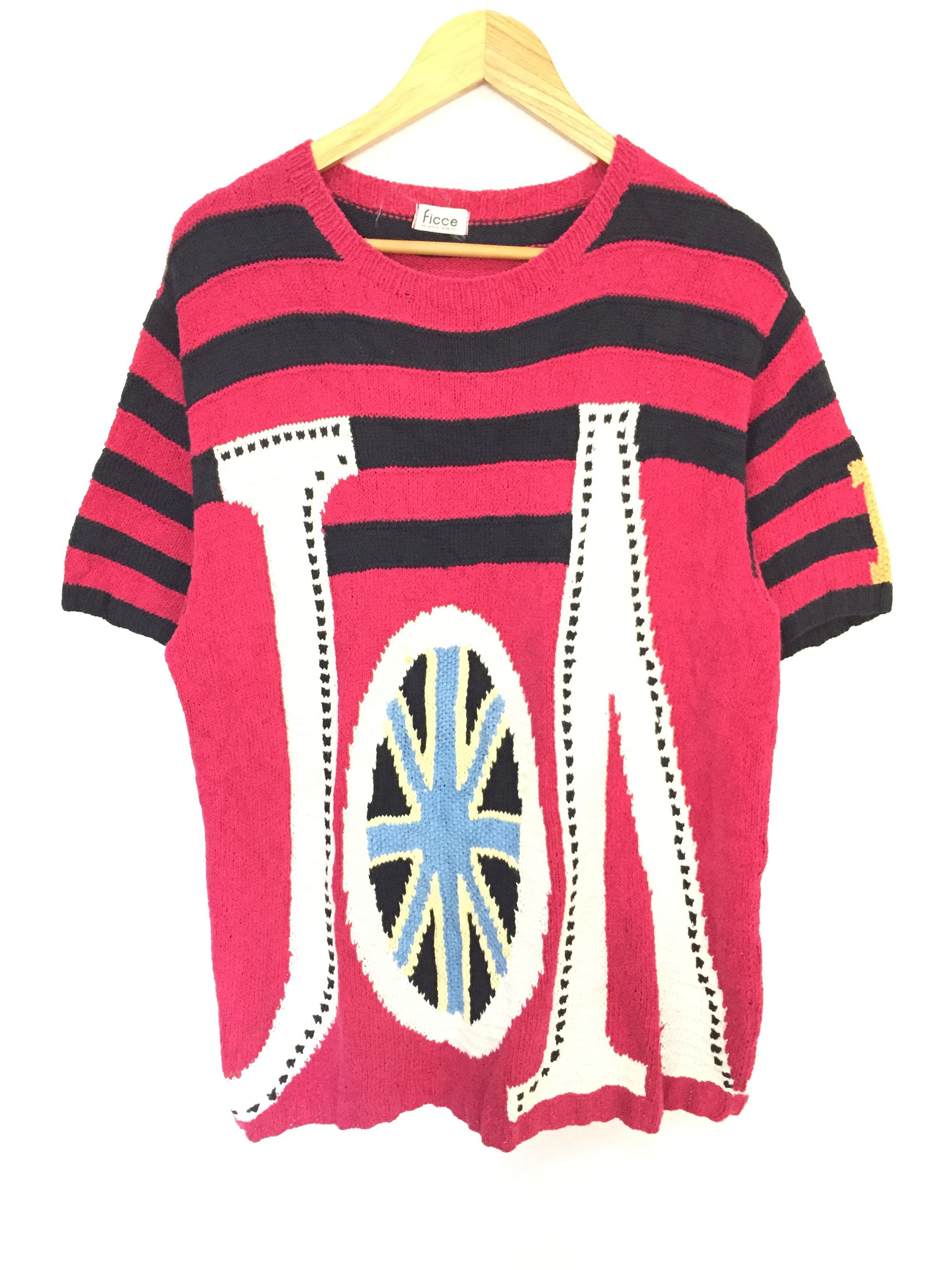 Yoshiyuki Konishi 80's FICCE Yoshiyuki Konishi intarsia Jacquard Paris knit Size US L / EU 52-54 / 3 - 5 Thumbnail