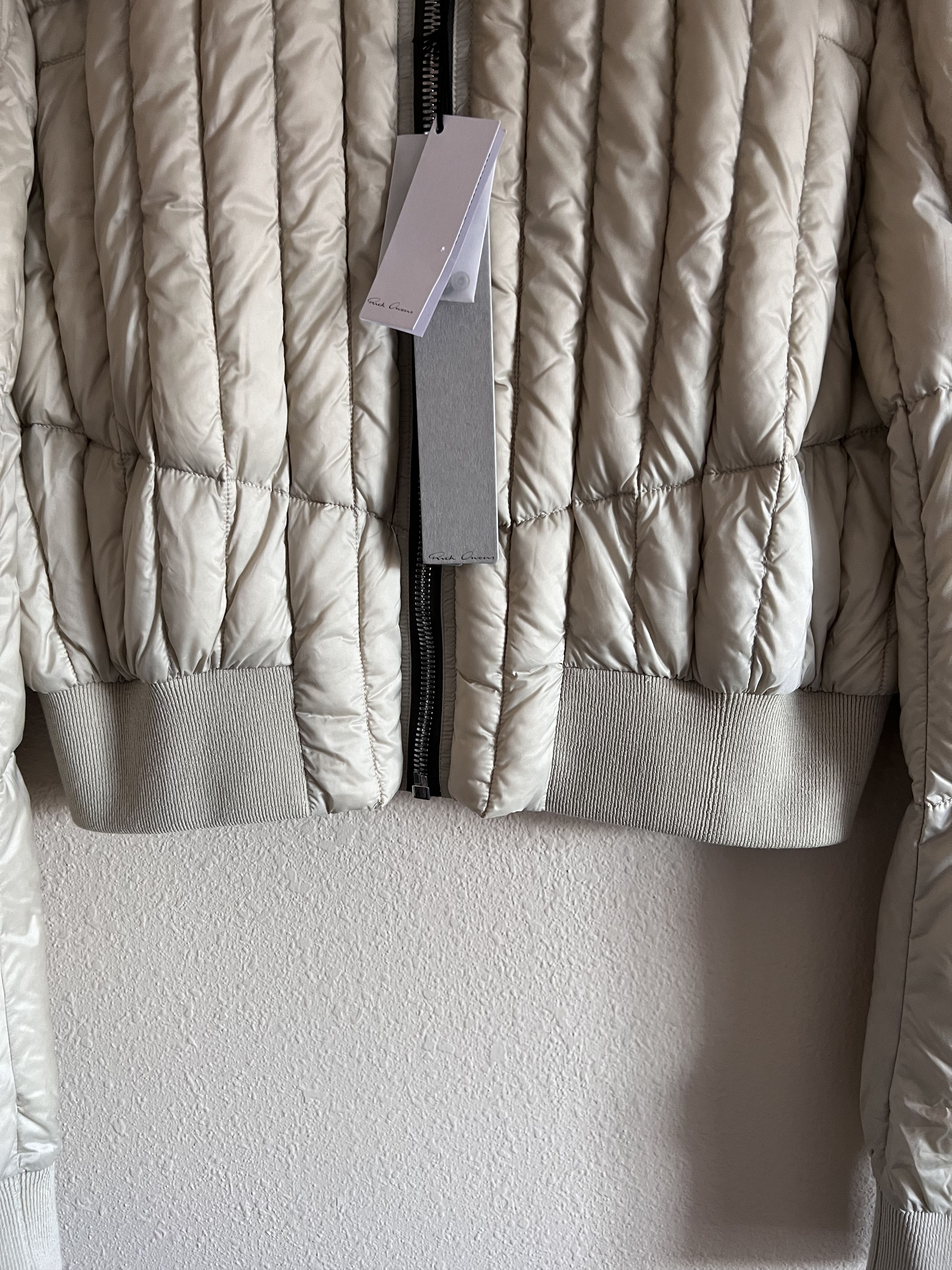 Rick Owens Rick Owens Fog Cropped Bomber Jacket in Pearl Size US L / EU 52-54 / 3 - 3 Thumbnail