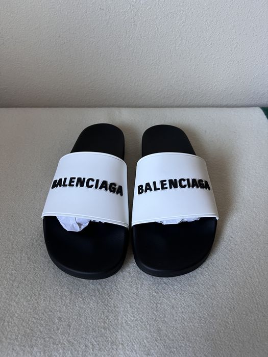 Balenciaga Balenciaga Pool Slide in White Black Grailed