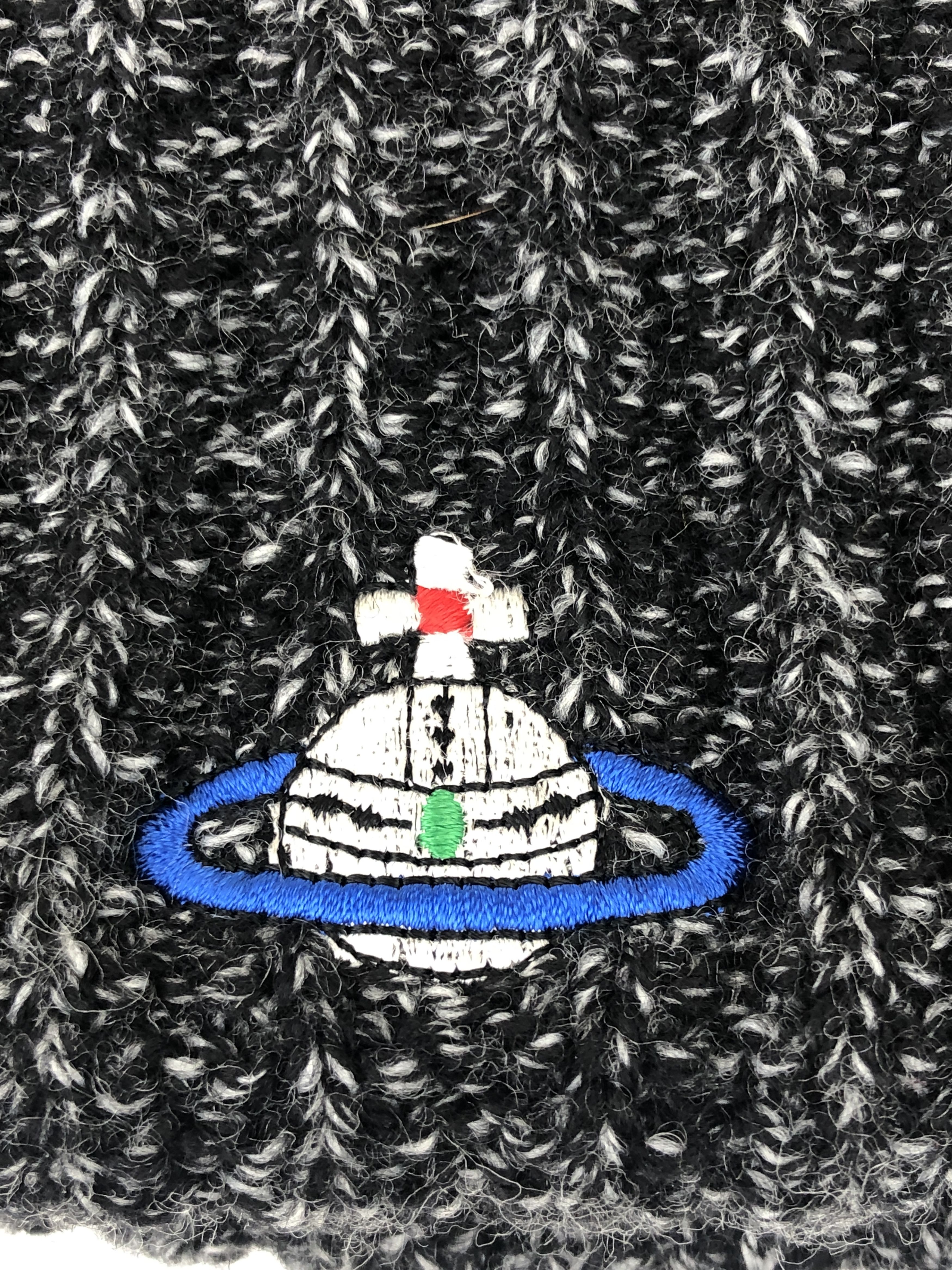 Vivienne Westwood Ribbed Knit Orb Embroidered Logo Beanie Winter Toque Size ONE SIZE - 4 Thumbnail