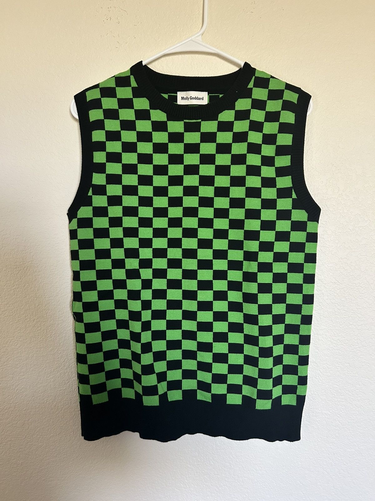 Molly Goddard Green Checker Knitted Vest | Grailed