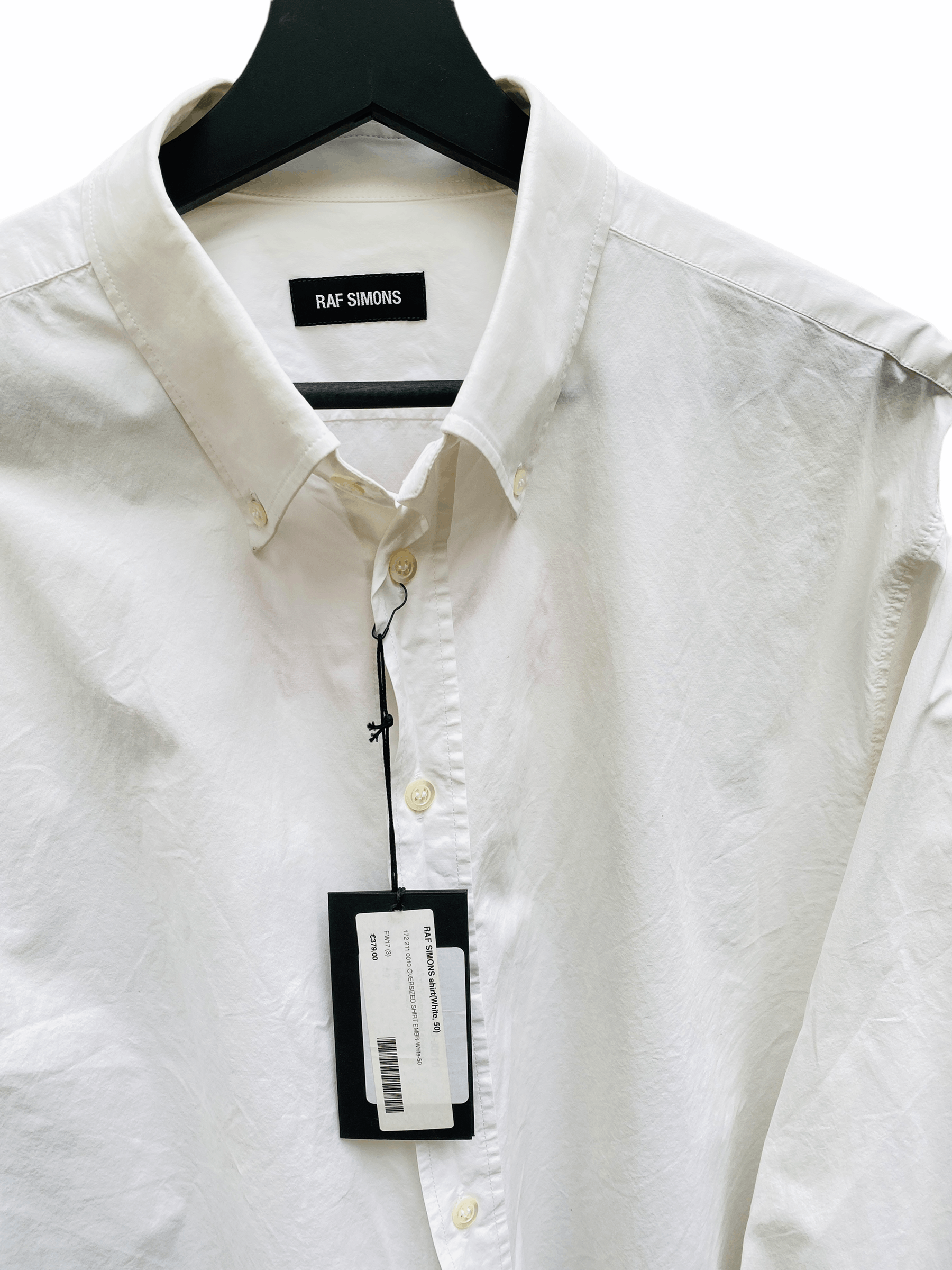 Raf Simons FW 2017 Oversized Blow White Shirt Size US L / EU 52-54 / 3 - 3 Thumbnail
