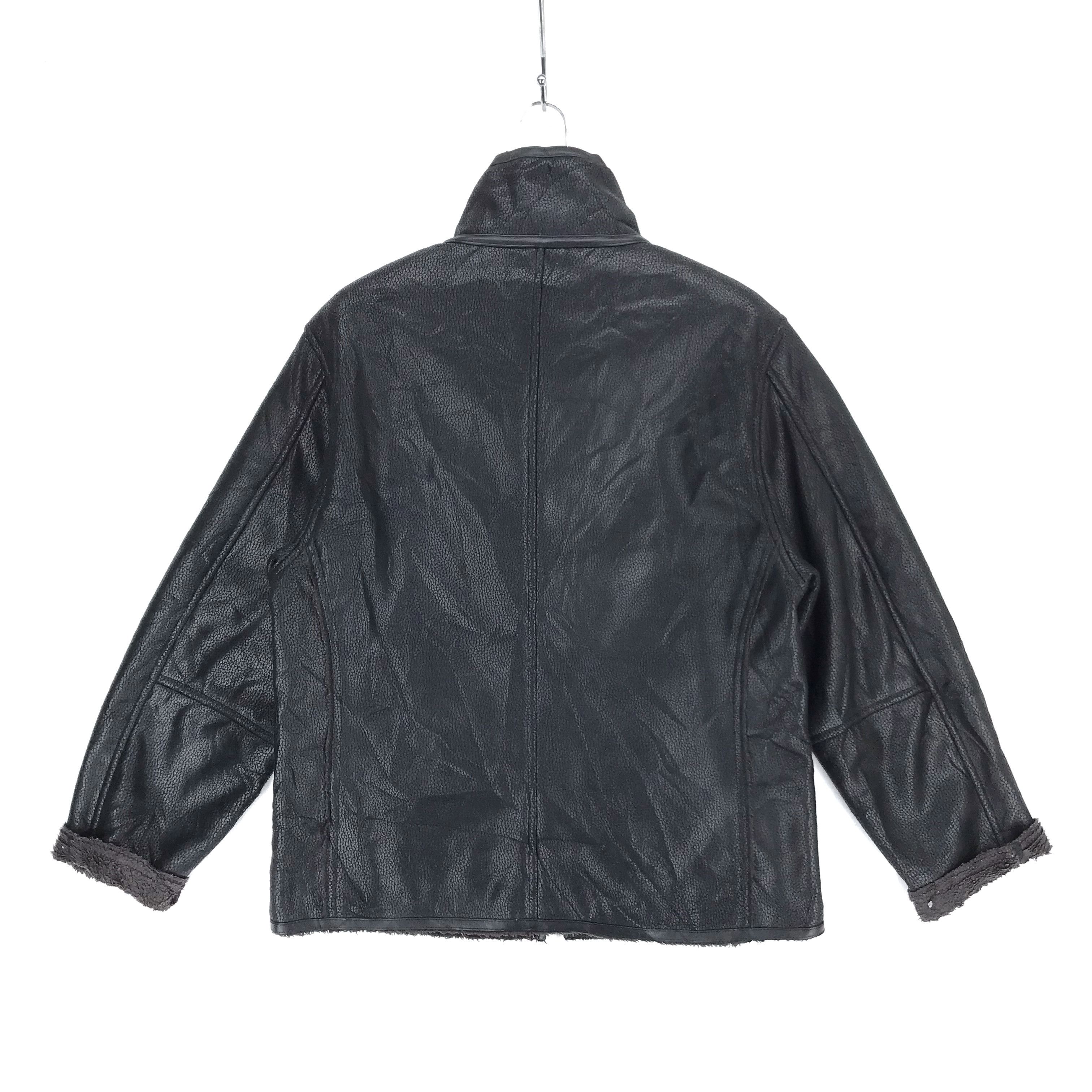 Vintage First Down USA Synthetic Leather Sherpa Jacket #2220-87 Size US L / EU 52-54 / 3 - 8 Thumbnail
