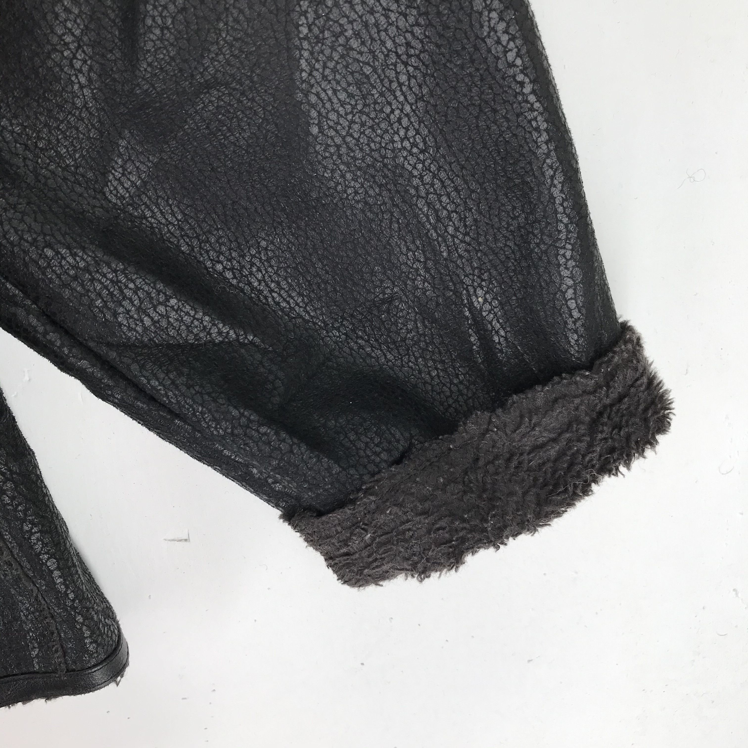 Vintage First Down USA Synthetic Leather Sherpa Jacket #2220-87 Size US L / EU 52-54 / 3 - 4 Thumbnail