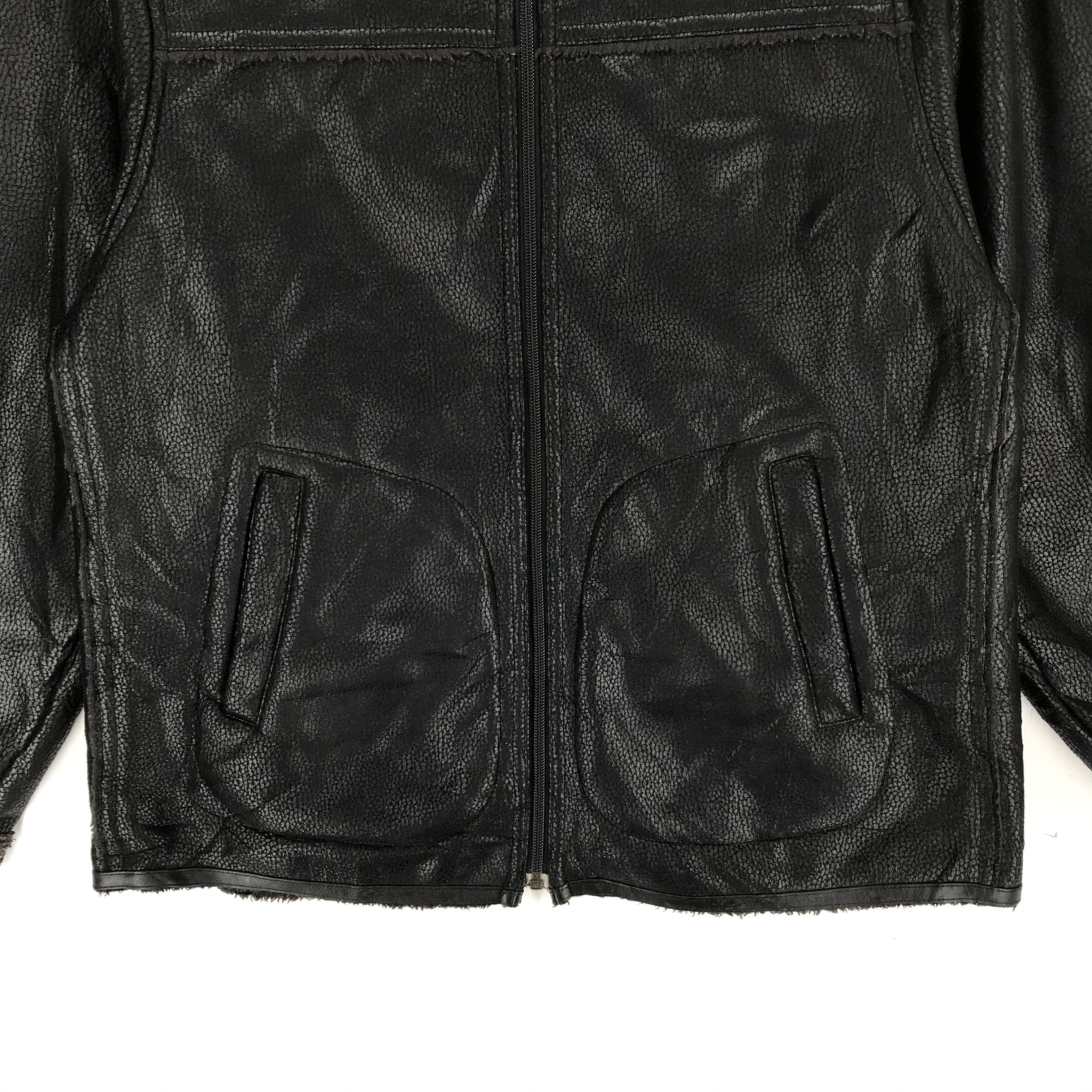 Vintage First Down USA Synthetic Leather Sherpa Jacket #2220-87 Size US L / EU 52-54 / 3 - 3 Thumbnail