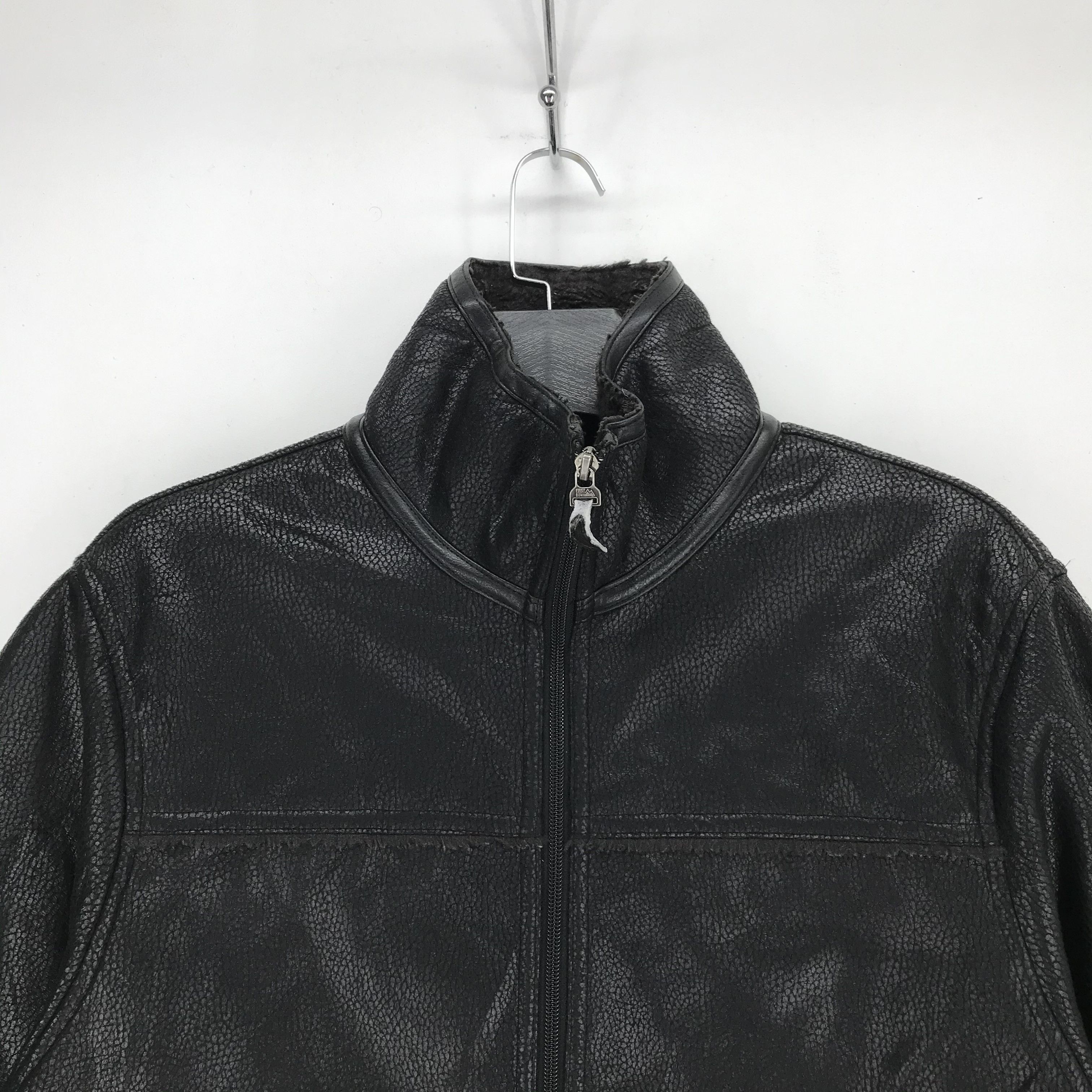 Vintage First Down USA Synthetic Leather Sherpa Jacket #2220-87 Size US L / EU 52-54 / 3 - 2 Thumbnail