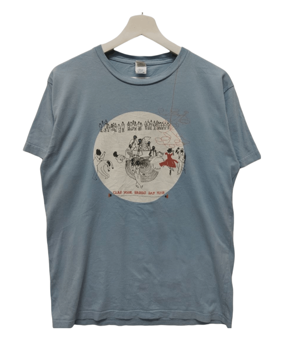 image of Band Tees Best Offervintage Clap Your Hand Say Yeah Band Tshirt in Light Blue, Men's (Size Medium)