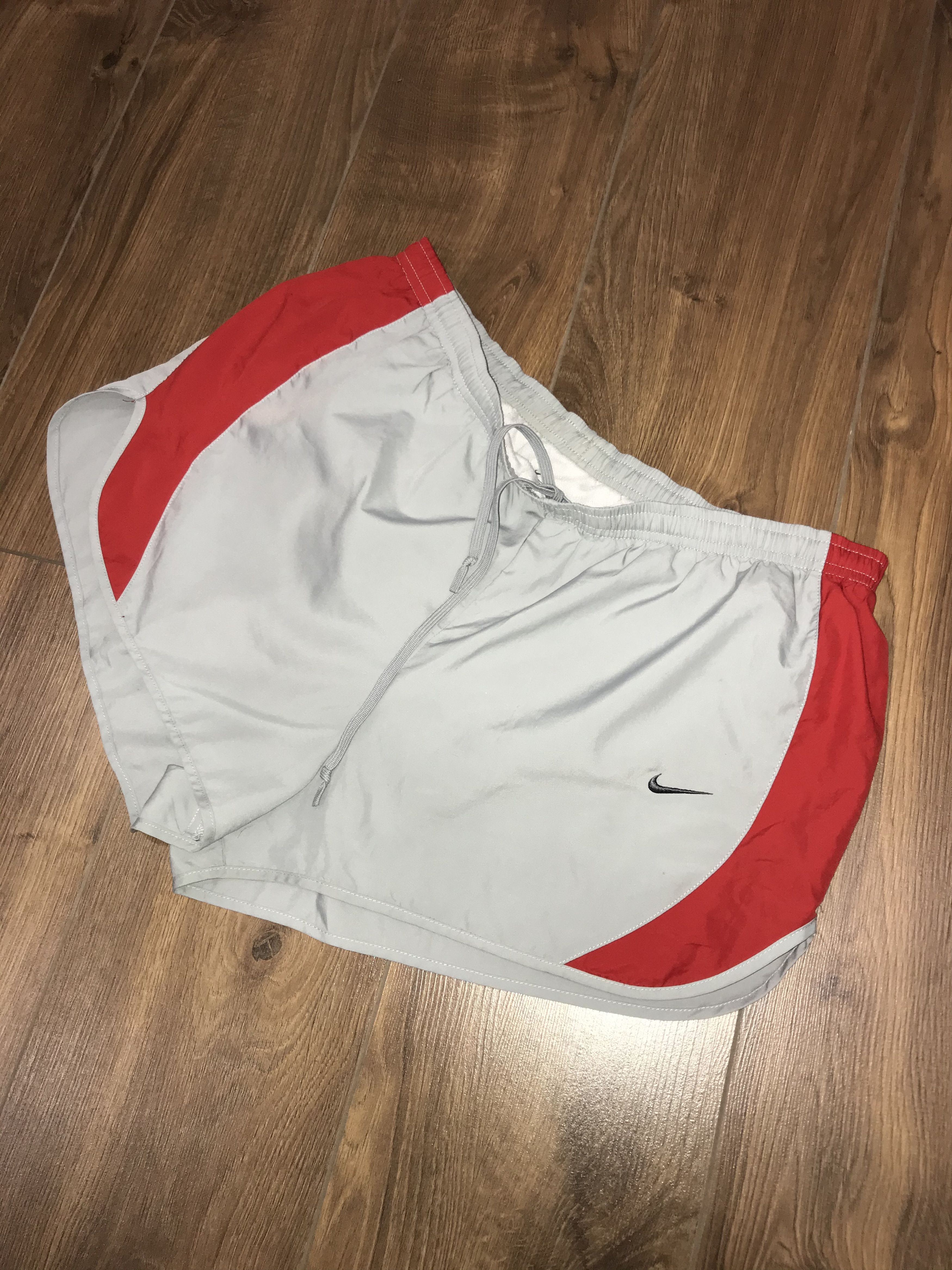 Nike × Vintage Nike Sweam Shorts Grey Red | Grailed