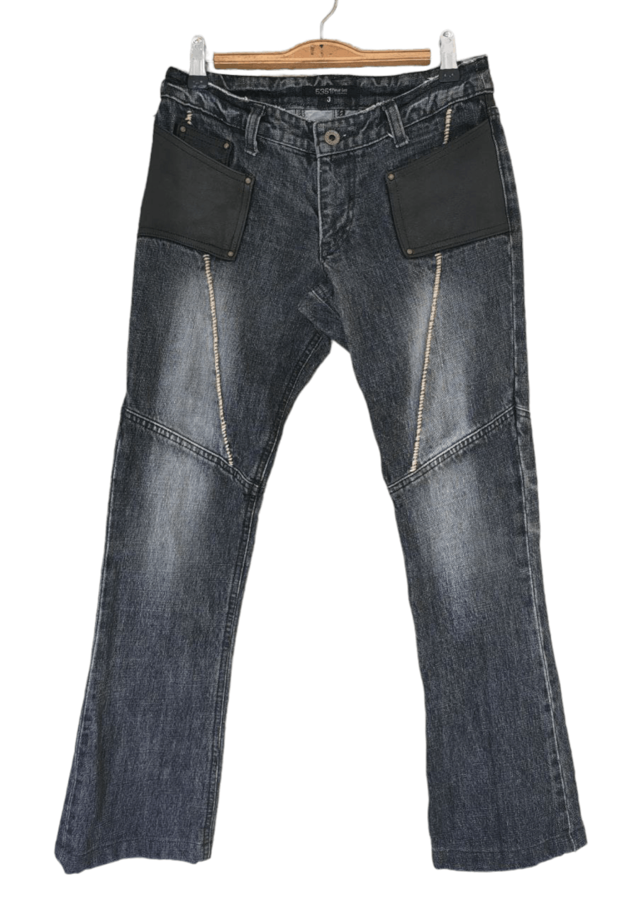 5351 POUR LES HOMMES ❎ 5351 Pour Les Leather Pocket Denim Size 29" - 1 Thumbnail