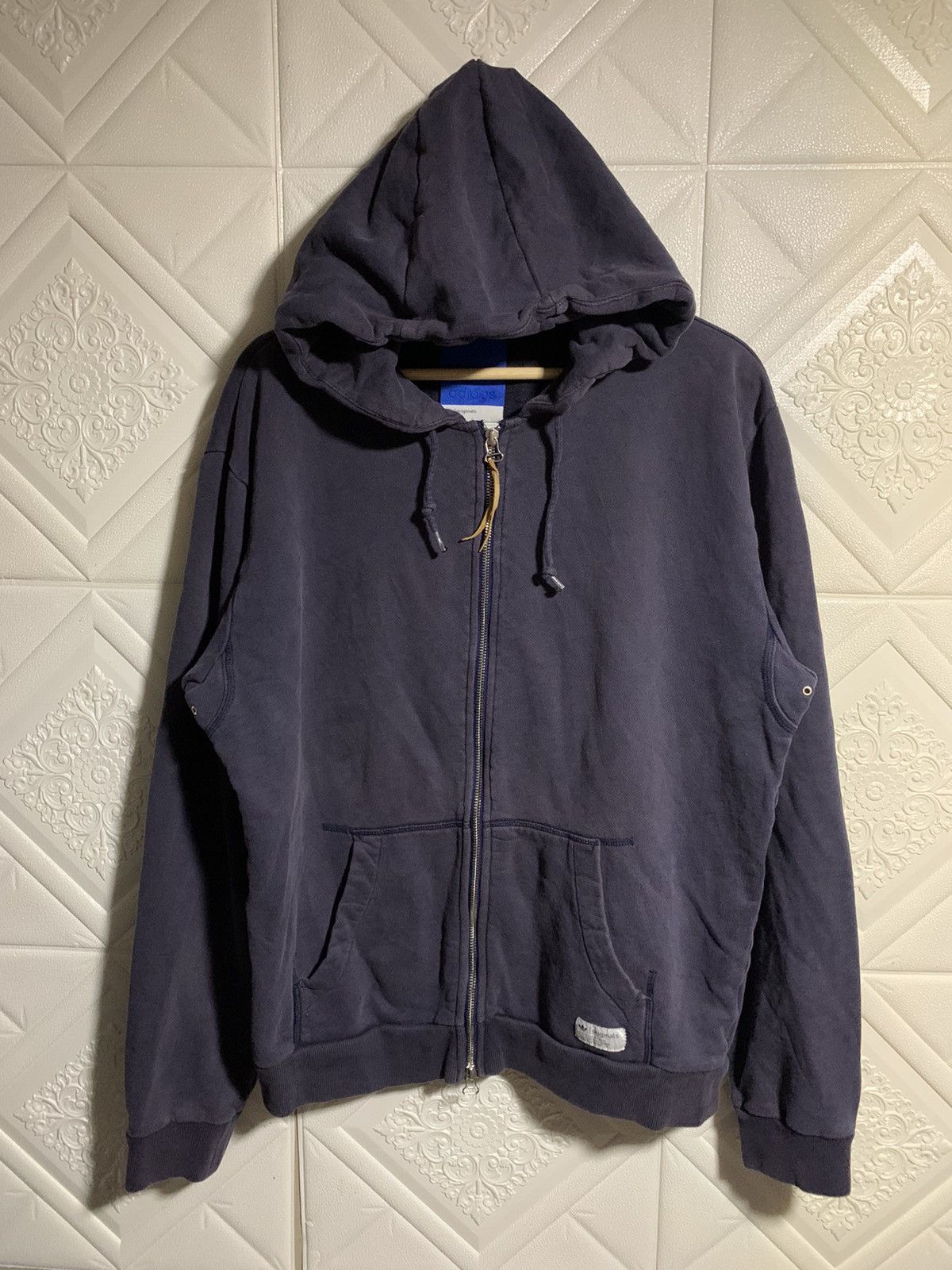 RARE SAMPLE Adidas Trefoil Zipper Hoodie Faded