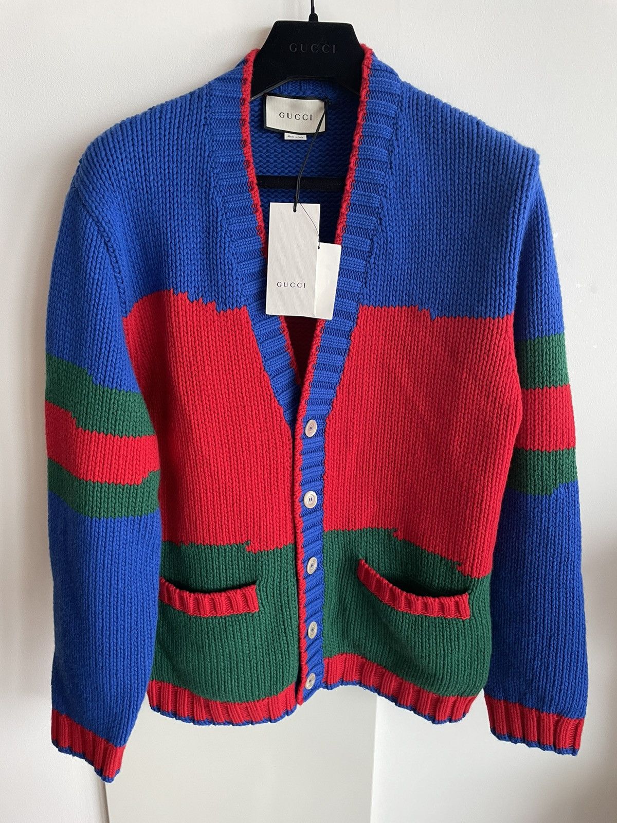 image of Gucci $2,500 Super Runway Celebrity Cardigan Sweater, Men's (Size XL)