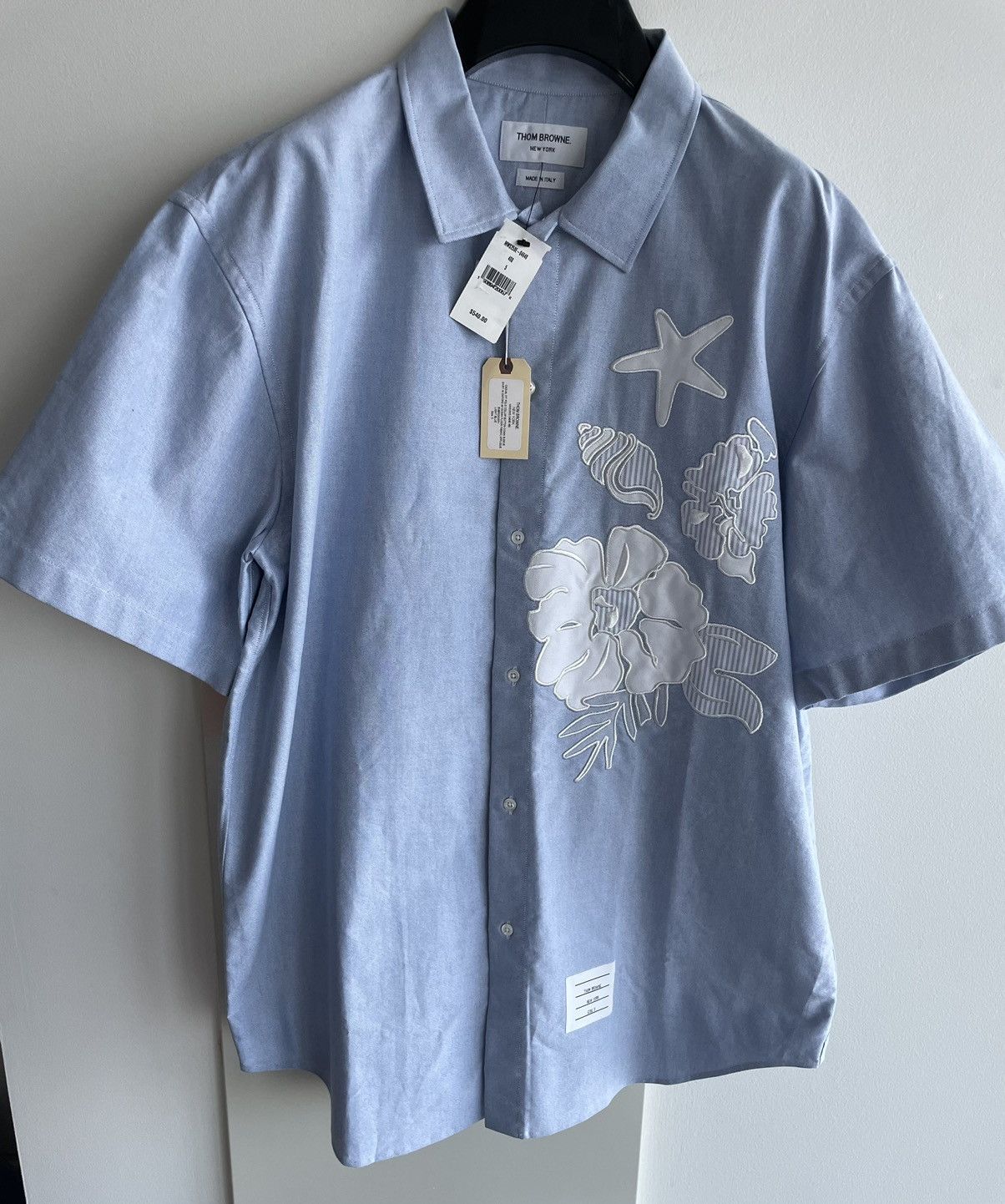 Thom Browne Rare Limited Runway TB Short Sleeve Ocean Appliqué Shirt Size US XXL / EU 58 / 5 - 1 Thumbnail