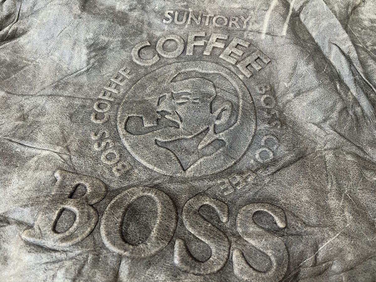 Genuine Leather × Japanese Brand × Vintage Vintage SUNTORY BOSS COFFEE B3 Genine Leather Bomber Jacket Size US XL / EU 56 / 4 - 11 Thumbnail