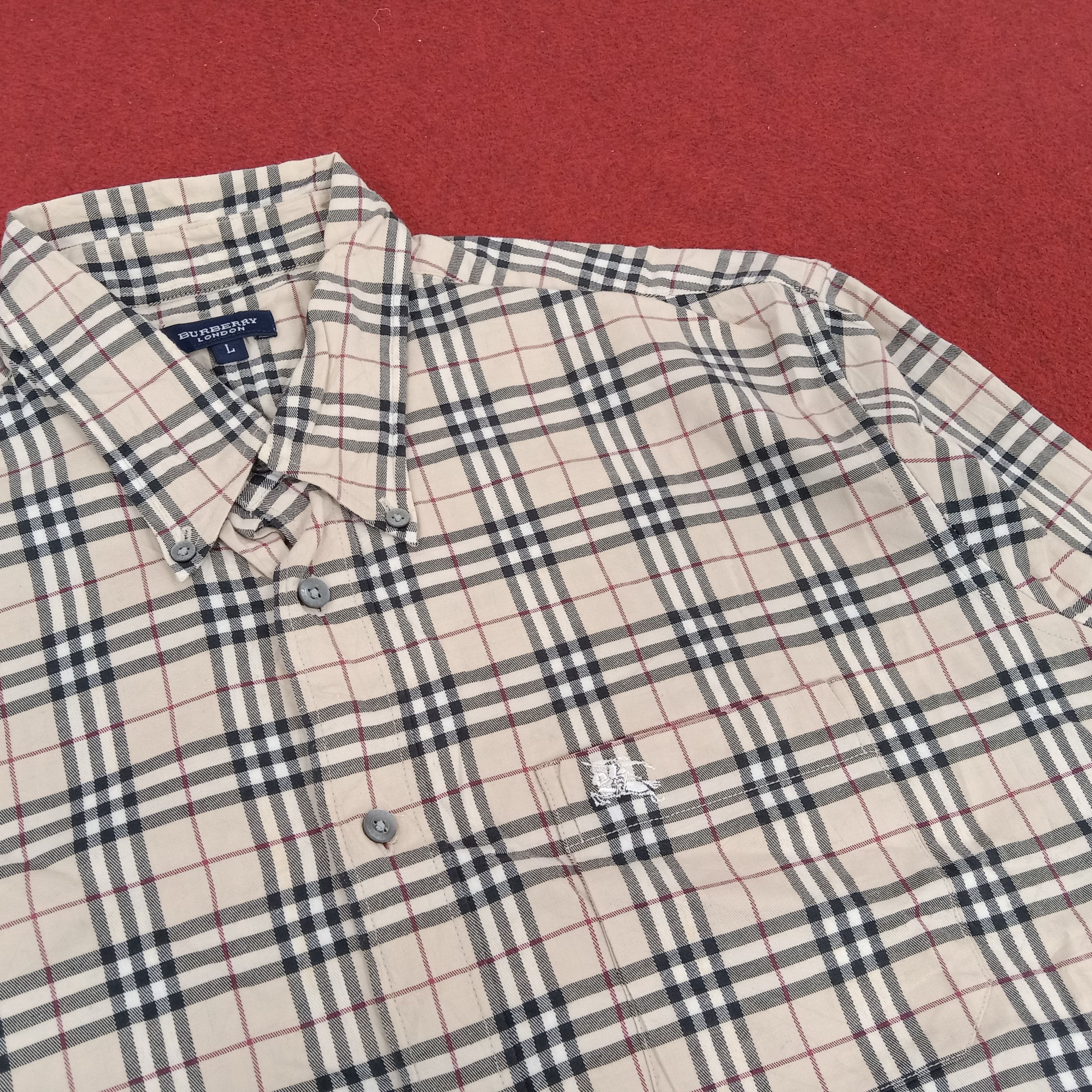 Burberry × Vintage Burberry London Nova Check Style Casual Formal Shirt Size US XL / EU 56 / 4 - 2 Thumbnail
