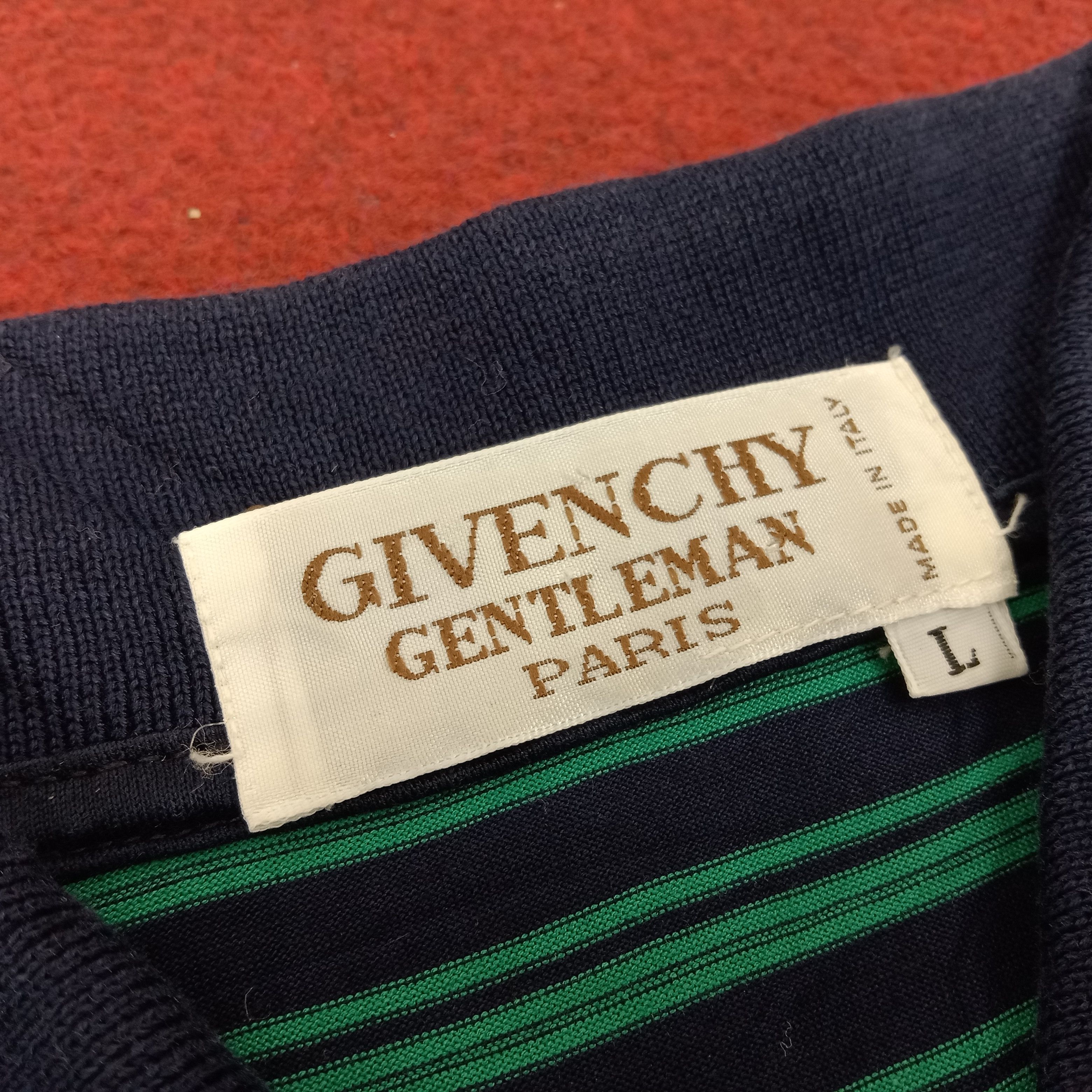 Givenchy × Vintage Givenchy Gentlemen Paris Pocket Stripes Design Collar Polos Size US L / EU 52-54 / 3 - 5 Thumbnail