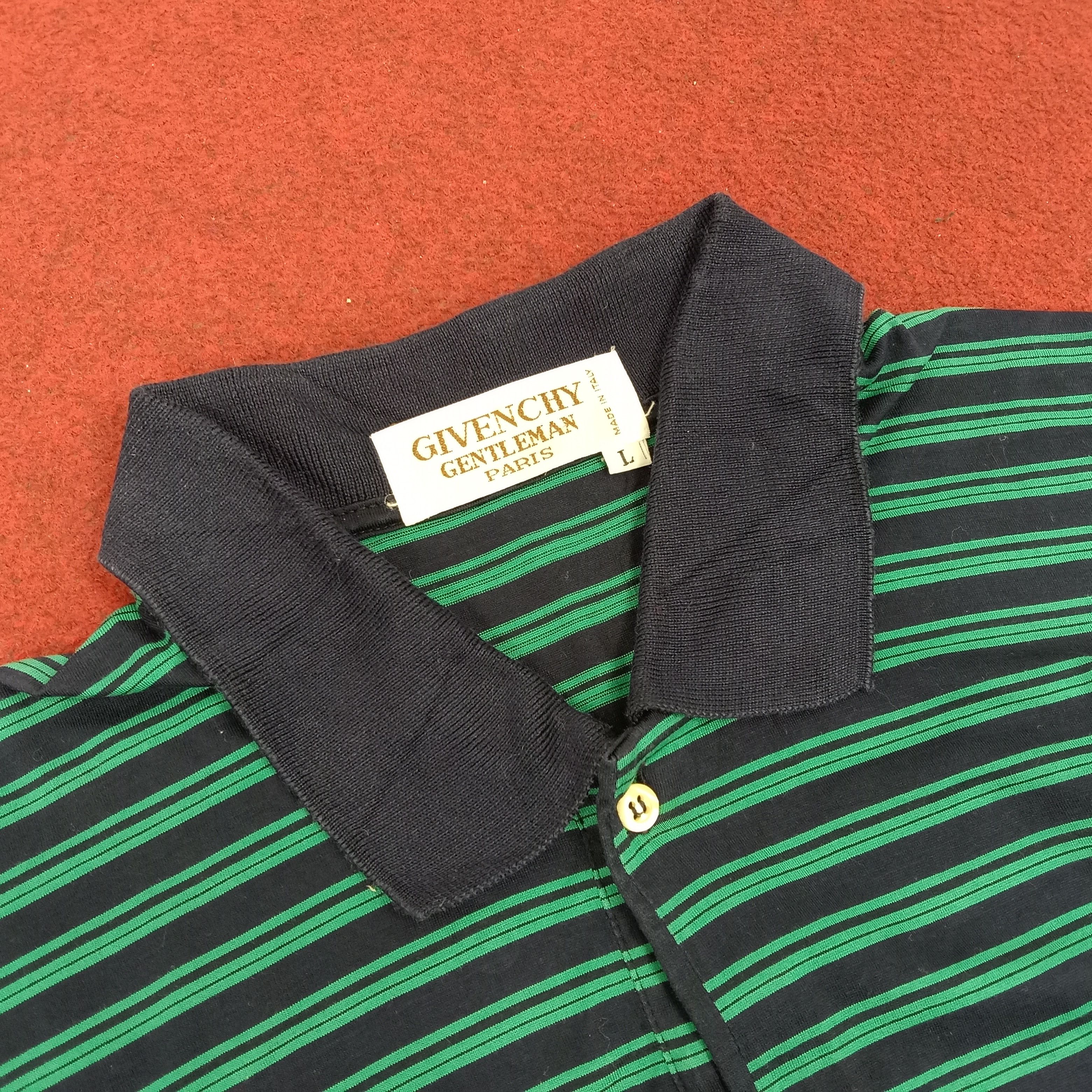 Givenchy × Vintage Givenchy Gentlemen Paris Pocket Stripes Design Collar Polos Size US L / EU 52-54 / 3 - 4 Thumbnail