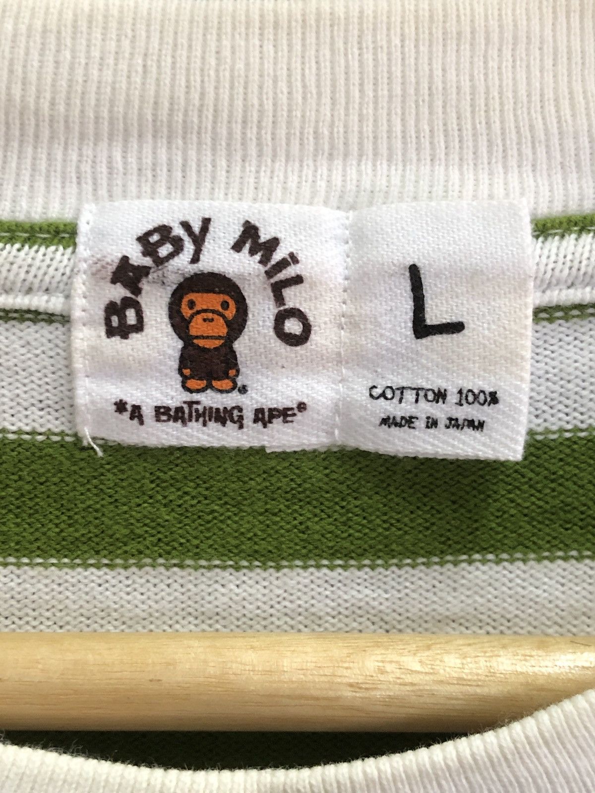 Bape 🔥OG CIRCA 2005 BABY MILO Stripe T-shirts Size US L / EU 52-54 / 3 - 6 Thumbnail