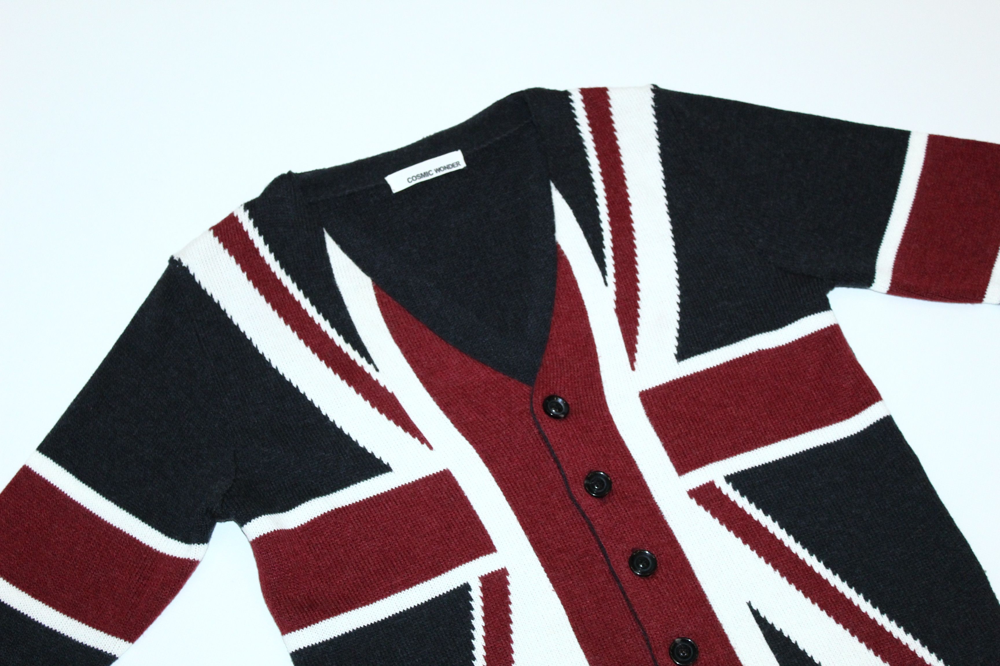 Cosmic Wonder Japan💥Cosmic Wonder Britain Flag Jacquard Knit Cardigan Size US M / EU 48-50 / 2 - 6 Thumbnail