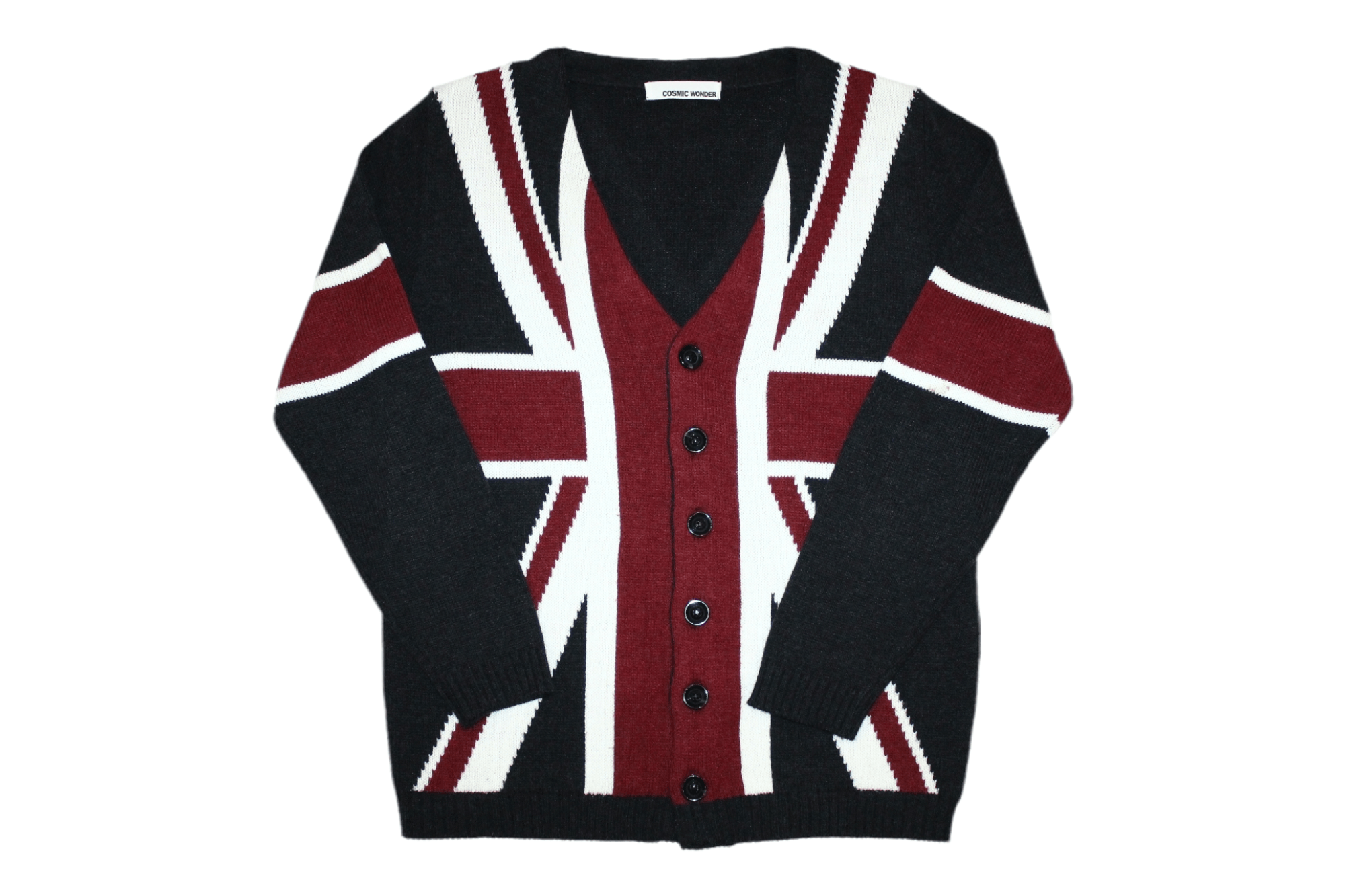 Cosmic Wonder Japan💥Cosmic Wonder Britain Flag Jacquard Knit Cardigan Size US M / EU 48-50 / 2 - 1 Thumbnail