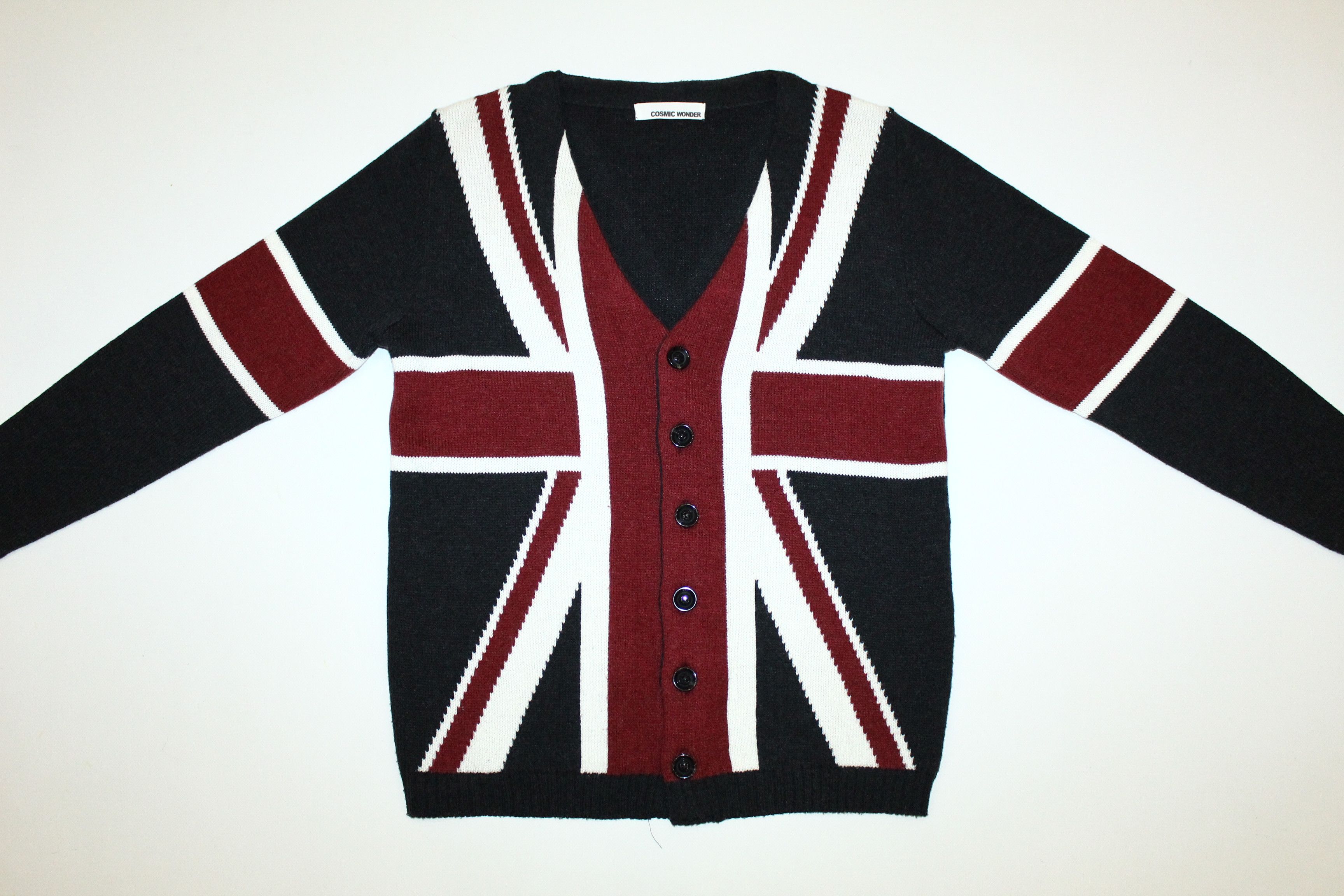 Cosmic Wonder Japan💥Cosmic Wonder Britain Flag Jacquard Knit Cardigan Size US M / EU 48-50 / 2 - 3 Thumbnail