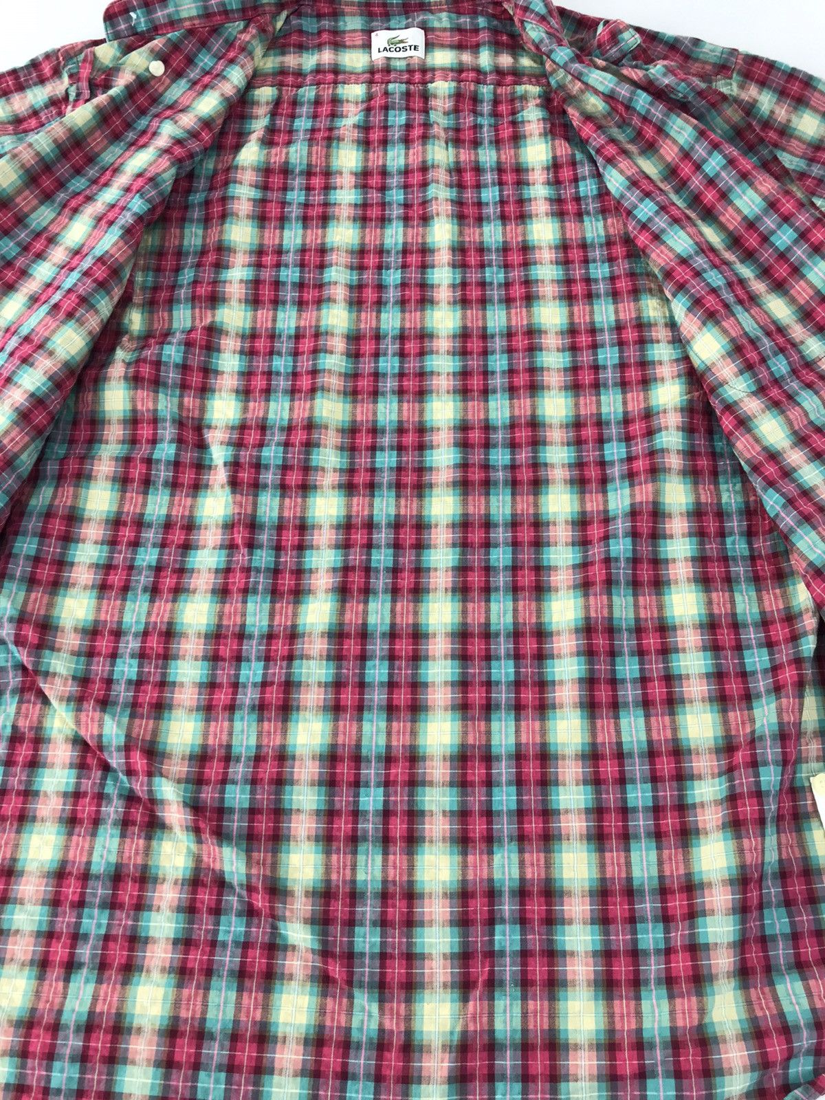 Lacoste × Vintage Lacoste Button Up Shirt Single Pocket Plaid Checked K134j Size US L / EU 52-54 / 3 - 5 Thumbnail