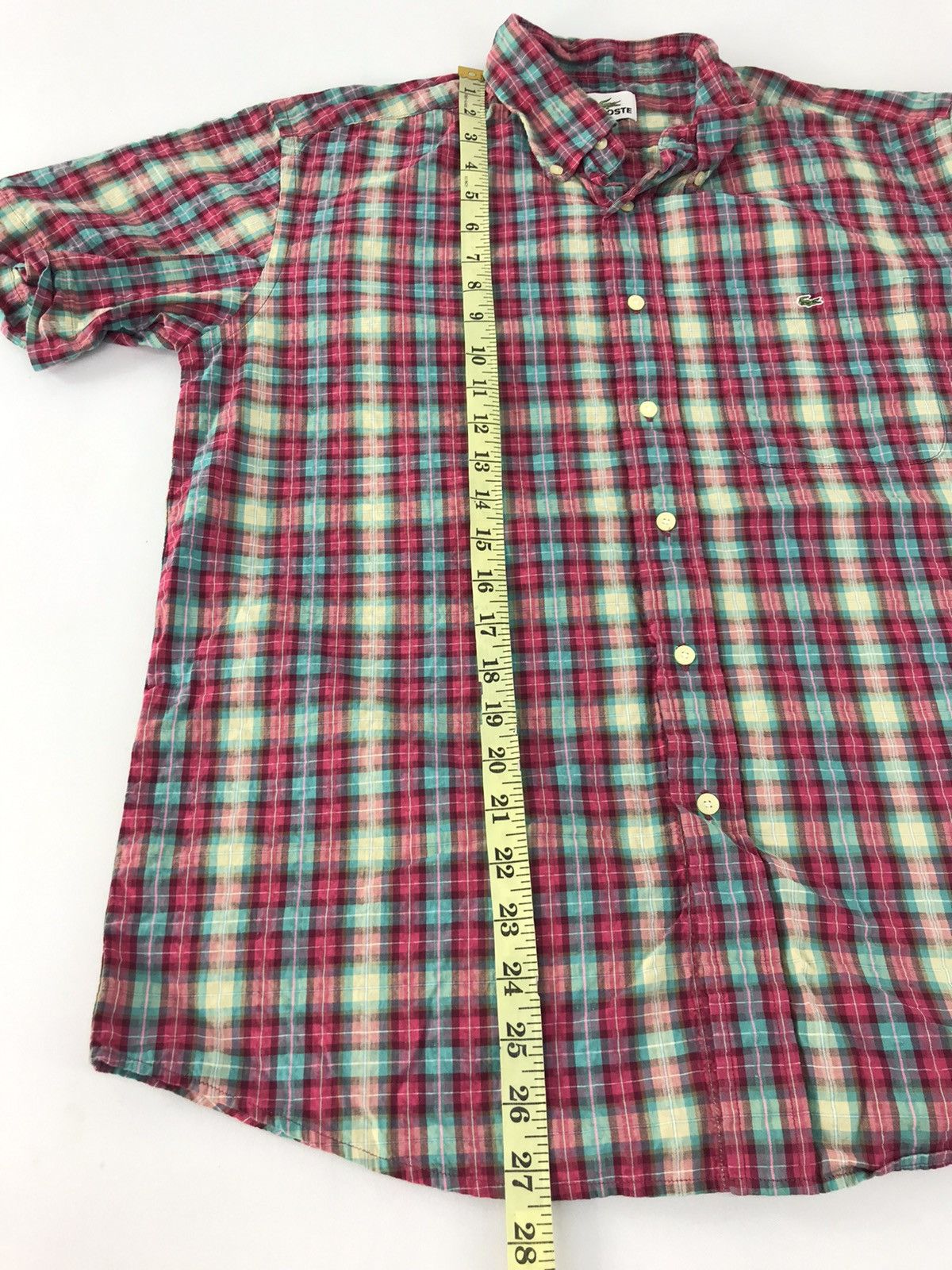 Lacoste × Vintage Lacoste Button Up Shirt Single Pocket Plaid Checked K134j Size US L / EU 52-54 / 3 - 9 Thumbnail