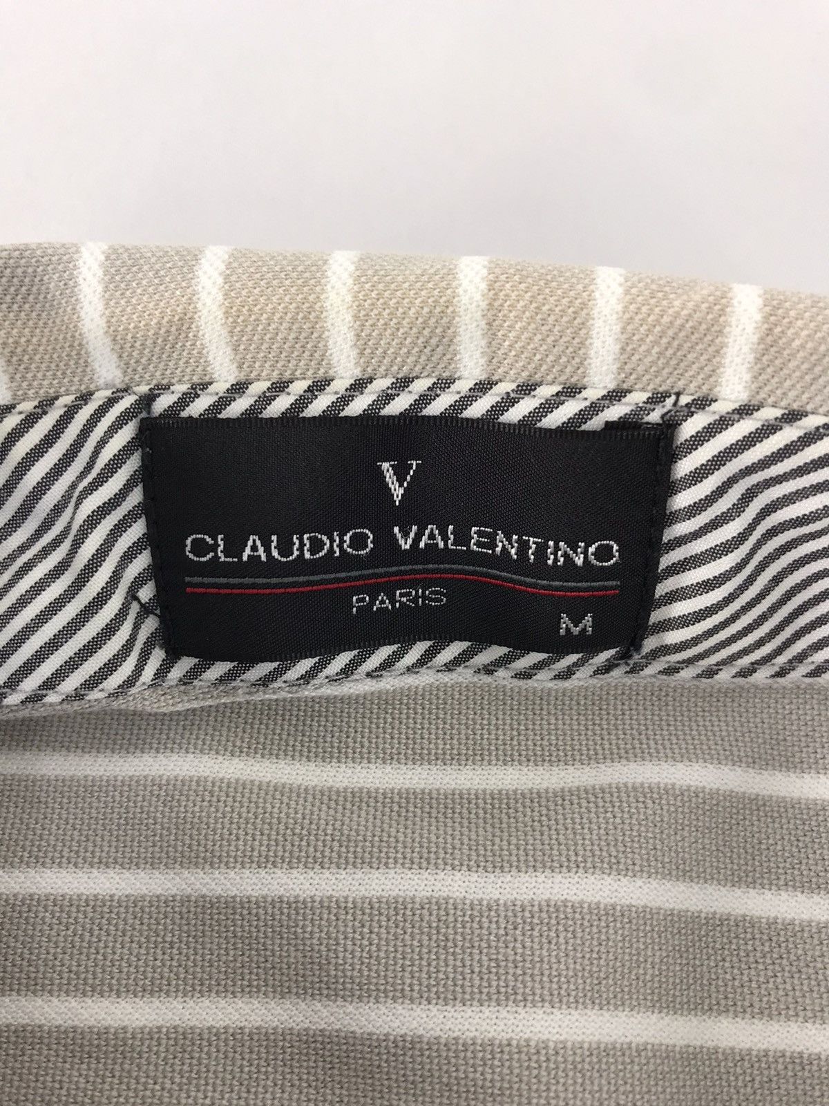 Designer × Valentino × Vintage Claudio Valentino Paris Polo Single Pocket Striped K143j Size US S / EU 44-46 / 1 - 4 Thumbnail