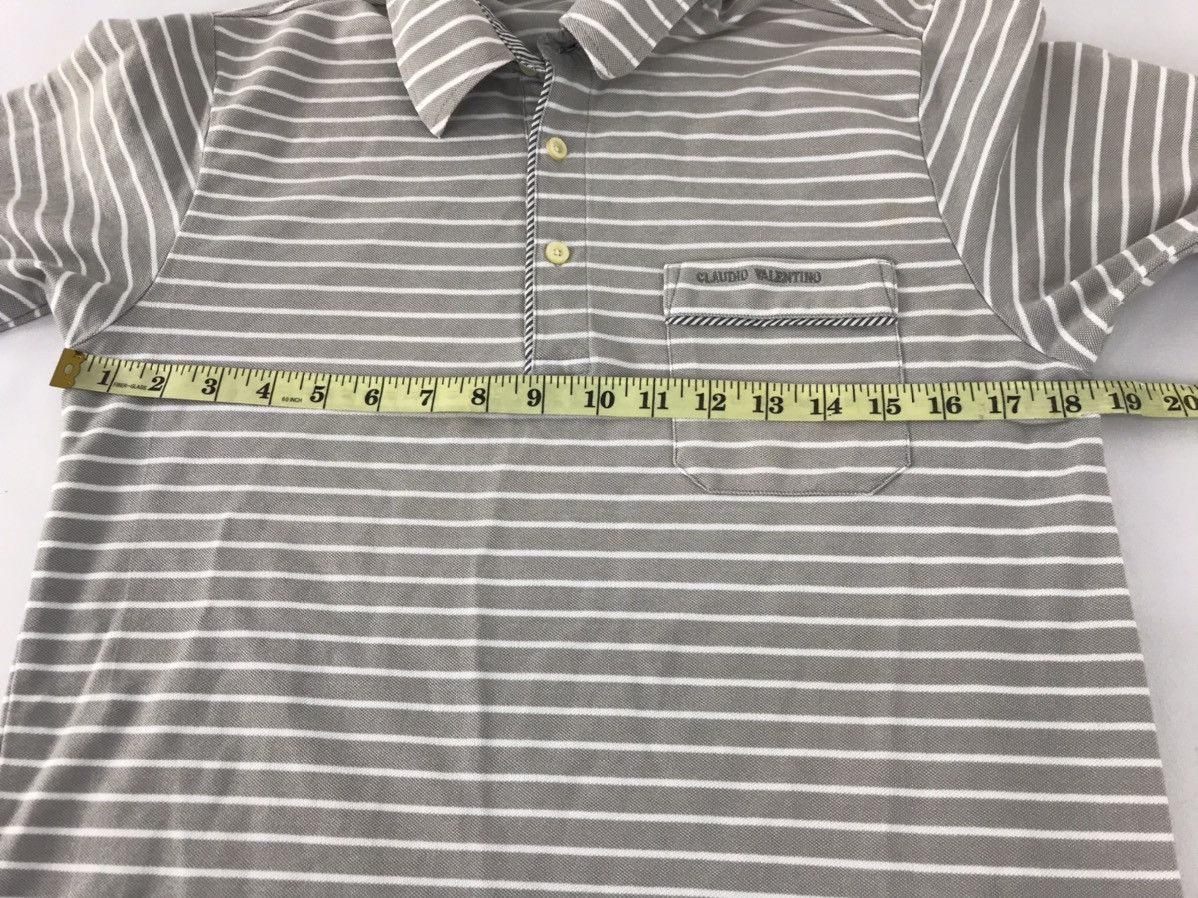 Designer × Valentino × Vintage Claudio Valentino Paris Polo Single Pocket Striped K143j Size US S / EU 44-46 / 1 - 7 Thumbnail