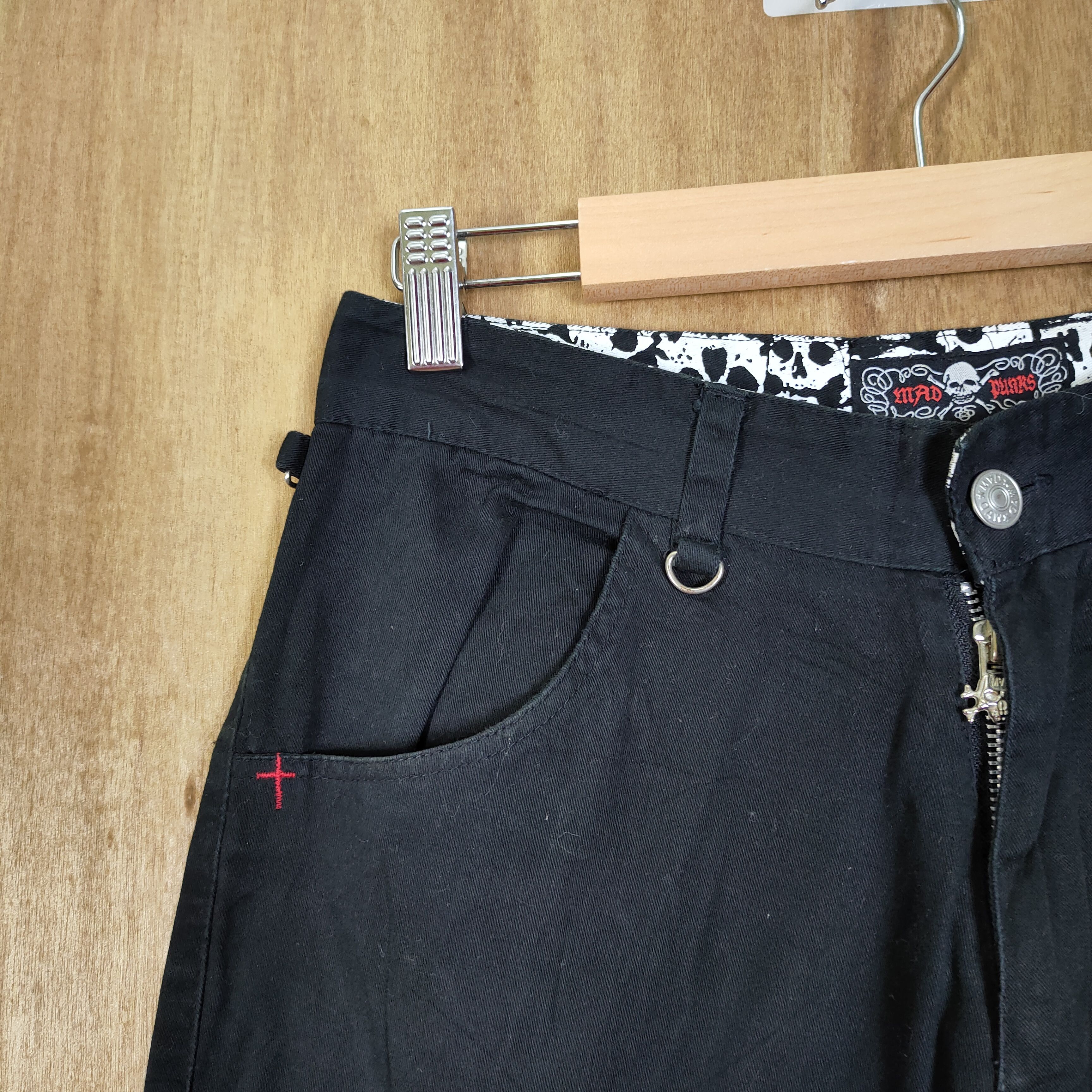Japanese Brand MAD PUNK SKULL BONDAGE FLARE PANTS/ PARACHUTE PANTS Size US 28 / EU 44 - 11 Thumbnail