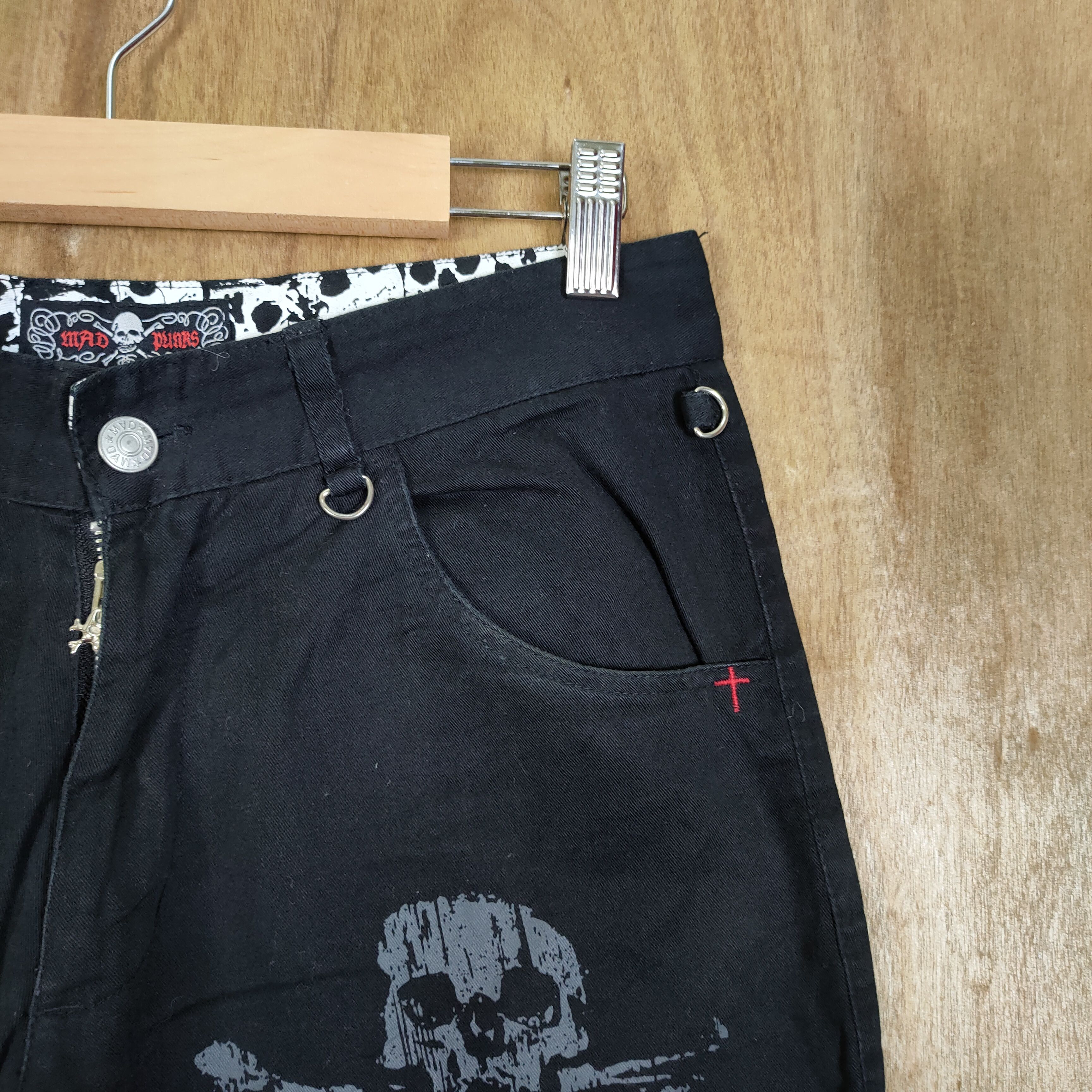 Japanese Brand MAD PUNK SKULL BONDAGE FLARE PANTS/ PARACHUTE PANTS Size US 28 / EU 44 - 12 Thumbnail