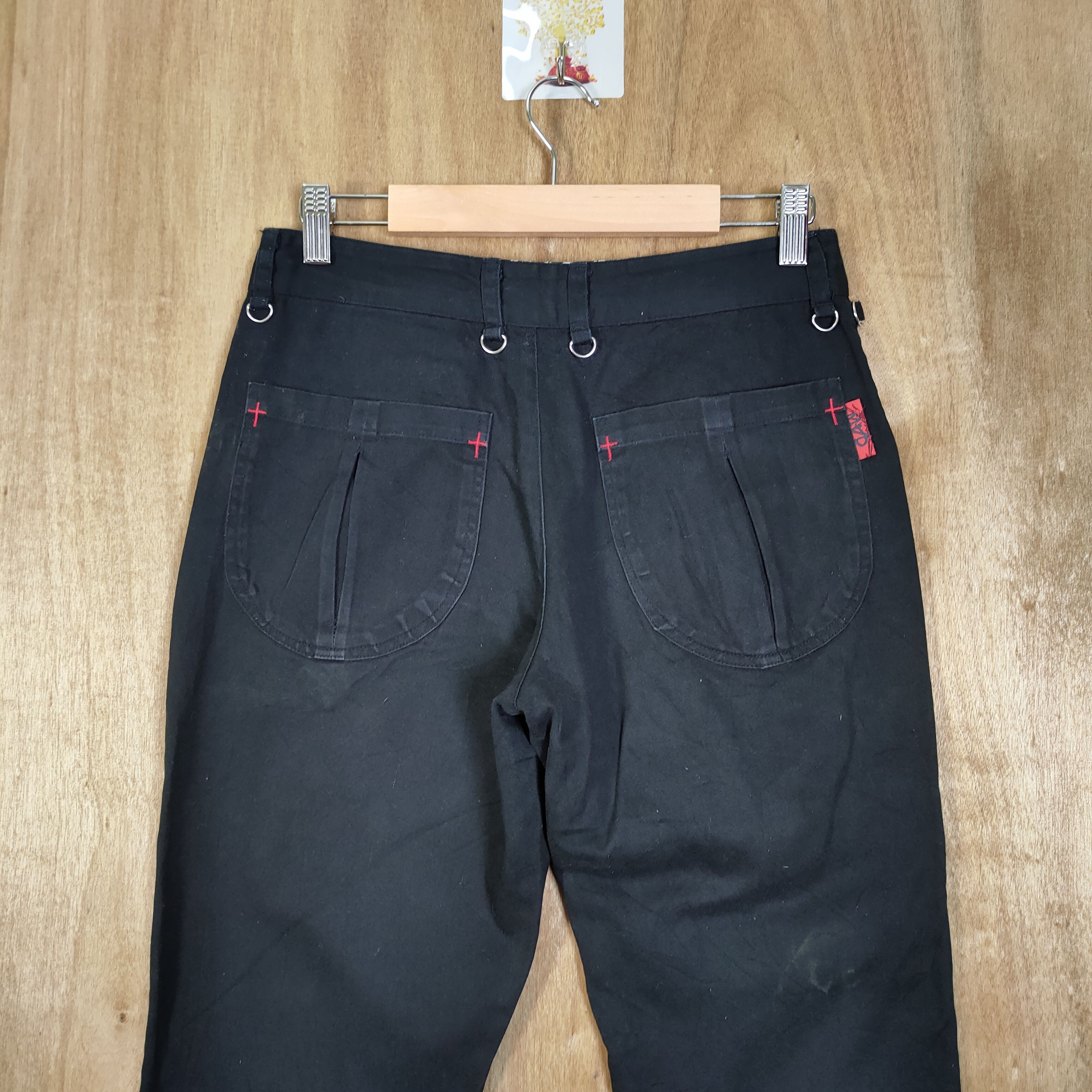 Japanese Brand MAD PUNK SKULL BONDAGE FLARE PANTS/ PARACHUTE PANTS Size US 28 / EU 44 - 7 Thumbnail