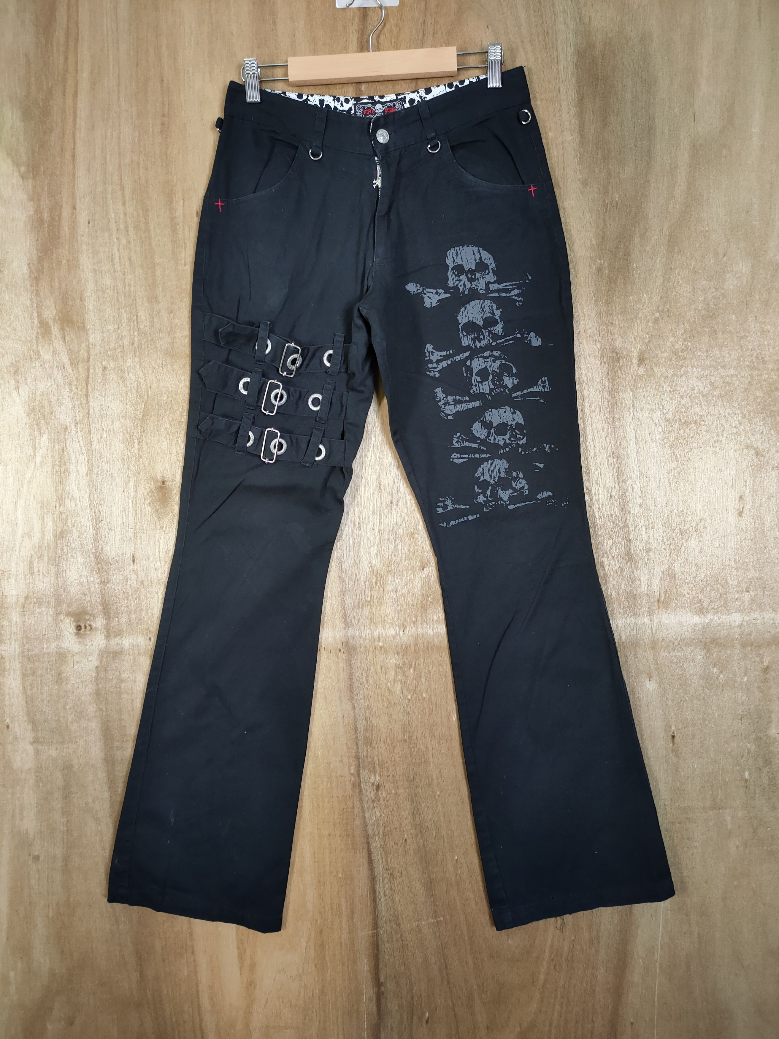 Vintage Criminal Damage Cargo Trousers Baggy Blue Grunge Parachute