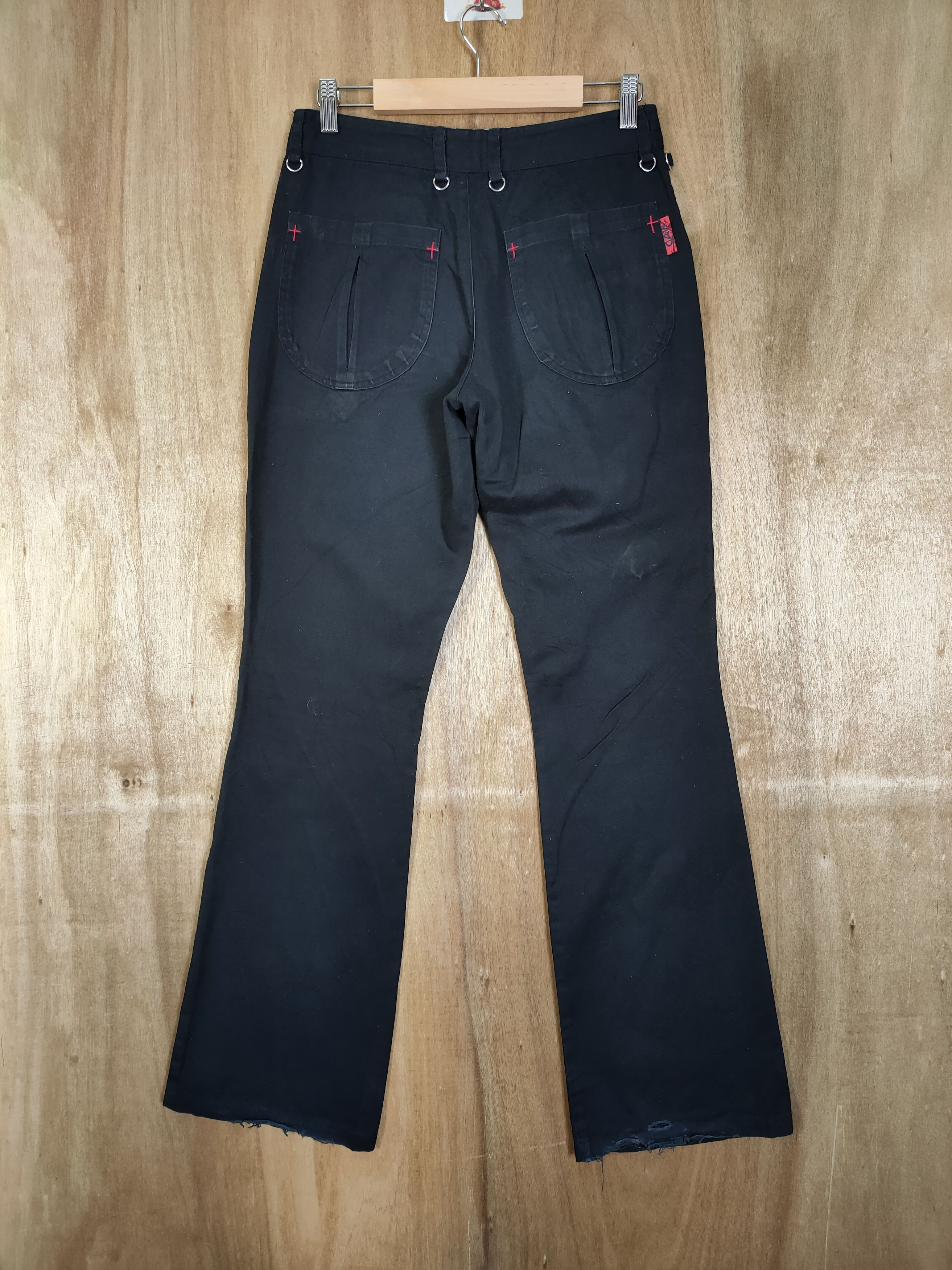 Japanese Brand MAD PUNK SKULL BONDAGE FLARE PANTS/ PARACHUTE PANTS Size US 28 / EU 44 - 6 Thumbnail