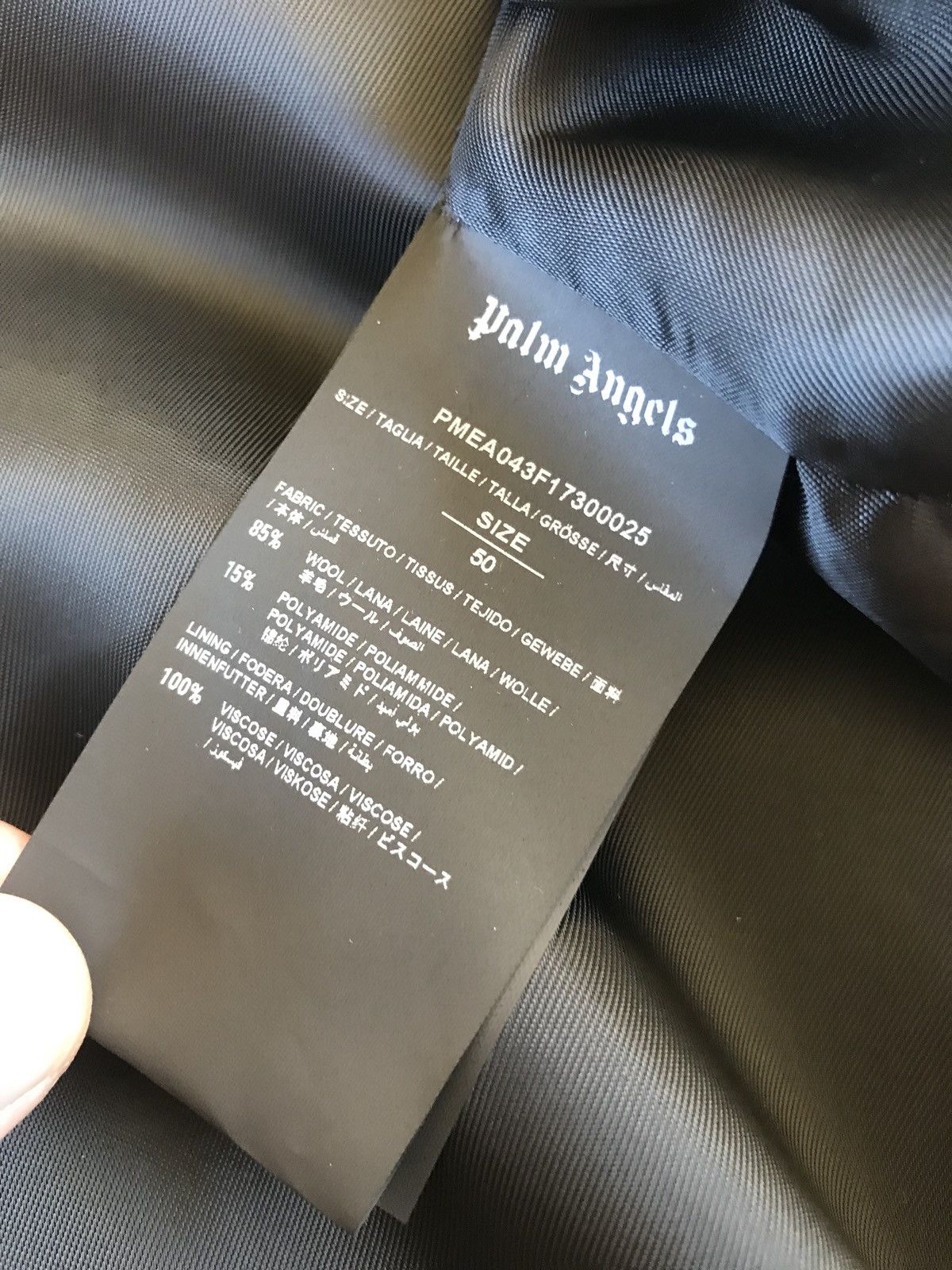 Palm Angels Light Distressed All Over Stripe Wool Black Coat Size US M / EU 48-50 / 2 - 20 Thumbnail